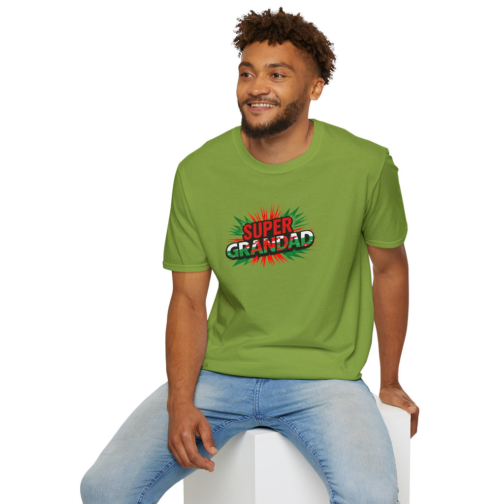 Super Grandad Welsh Flag/Wales themed T-Shirt — Retro Comic Style Father's Day Gift
