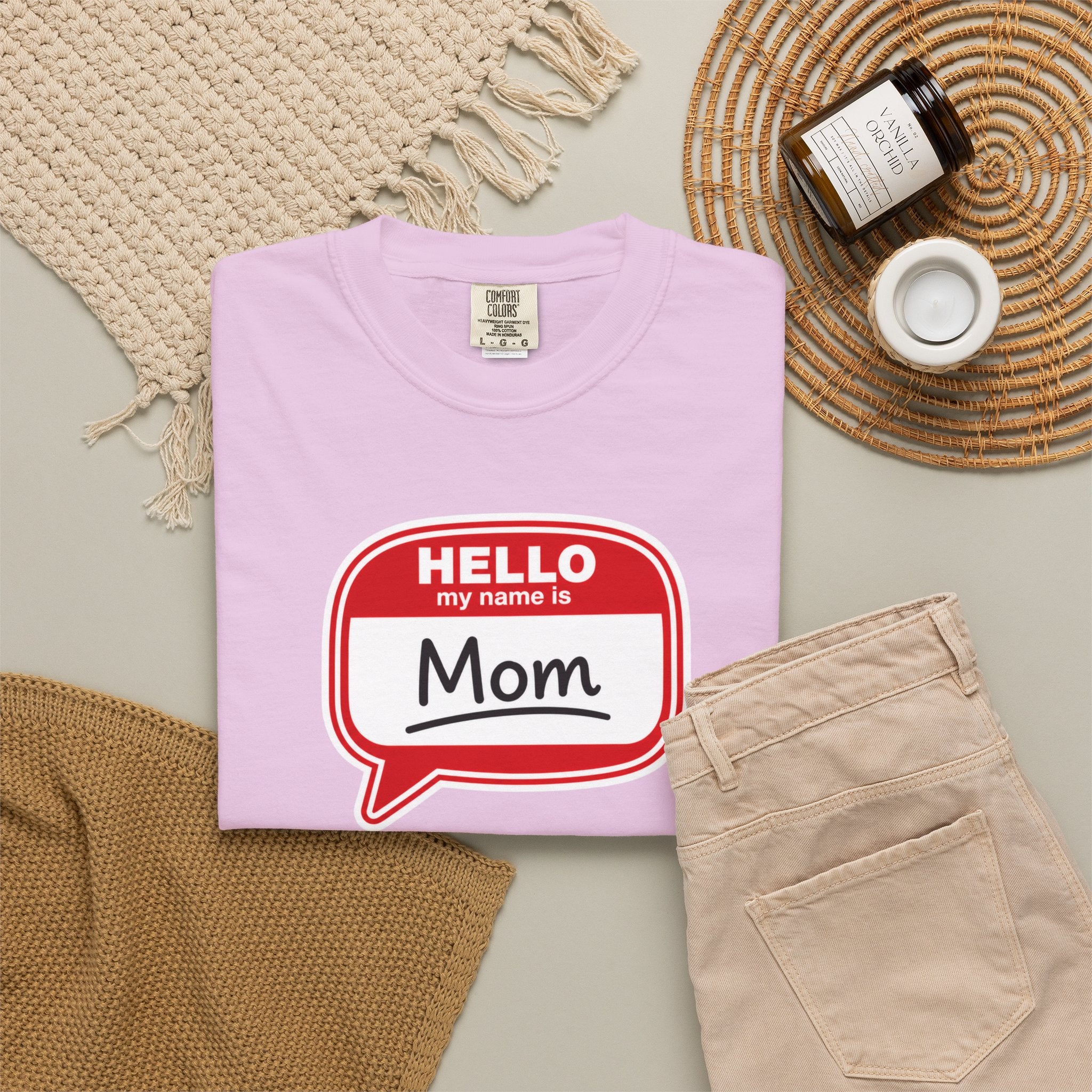 Mom Name Tag T‑Shirt — "Hello My Name Is Mom" Graphic Tee for Mothers, Mother's Day Gift