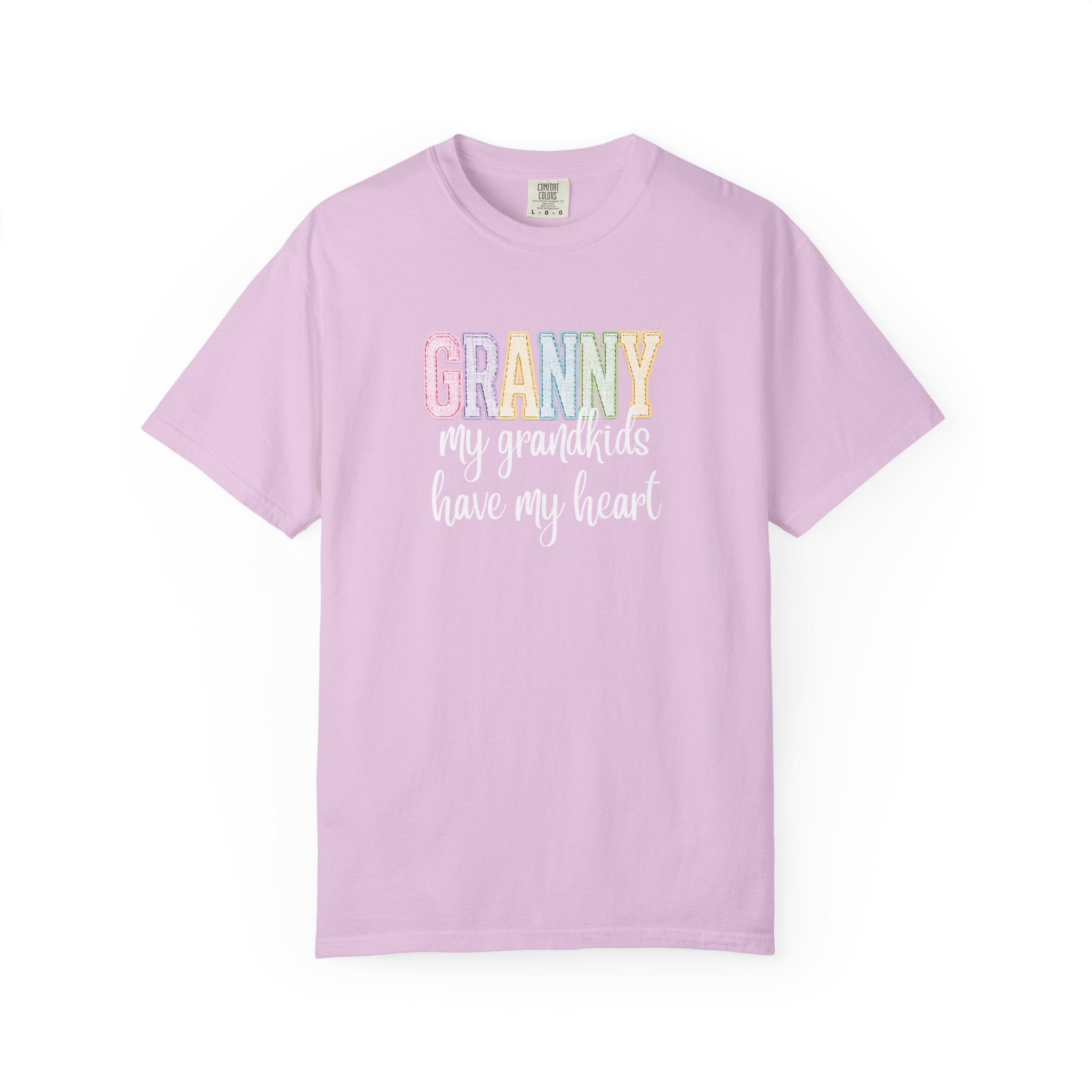 Granny Pastel Rainbow T‑Shirt — Retro Block Letter Grandma Tee
