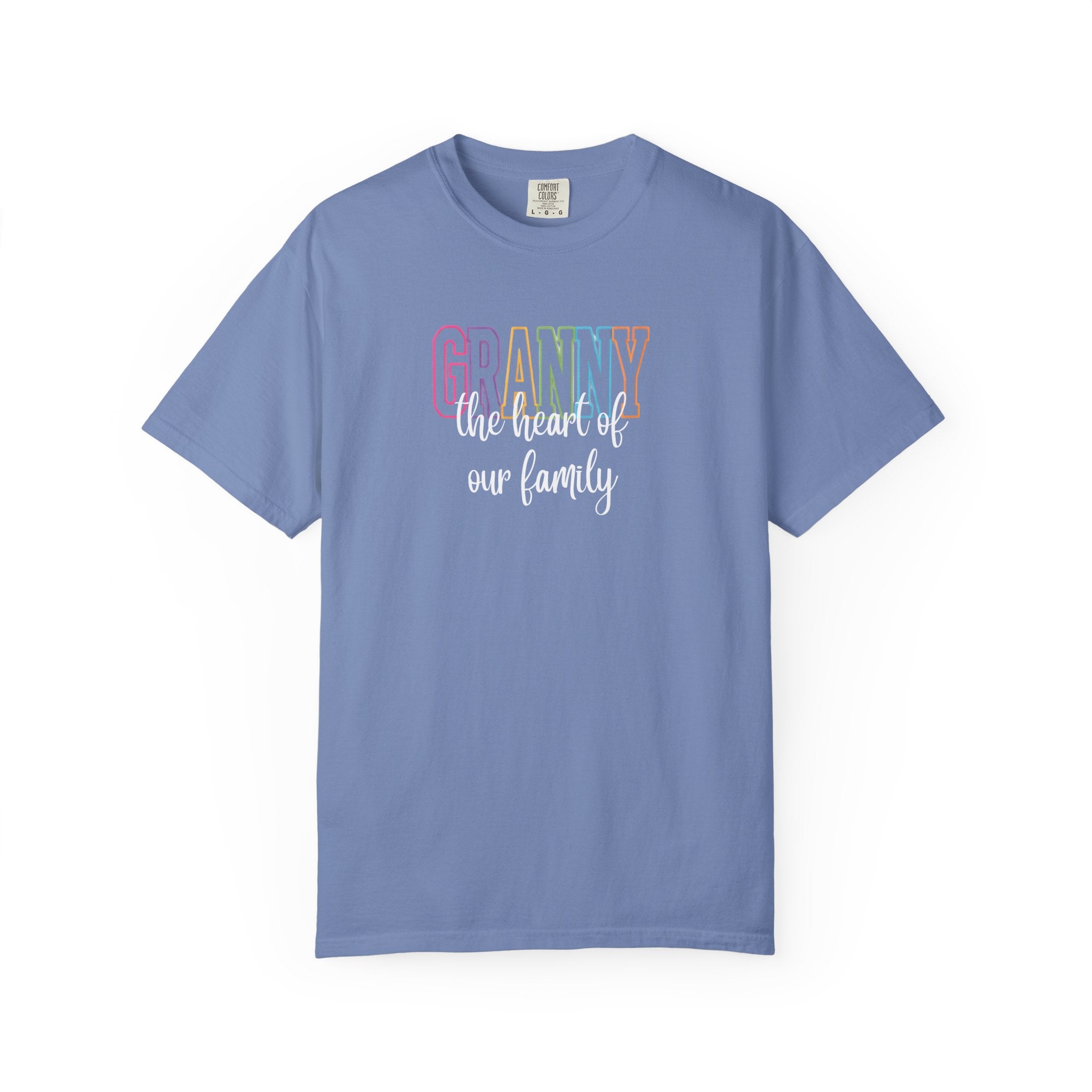 Grandma T-Shirt — "Grandma the Heart of Our Family" Pastel Comfort Tee