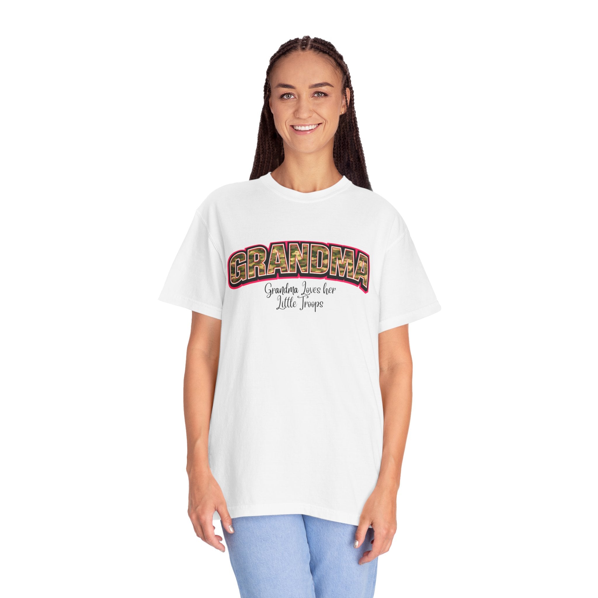 Grandma Floral Retro Tee — "Grandma: Grandkids Love Her a Little Teacup"
