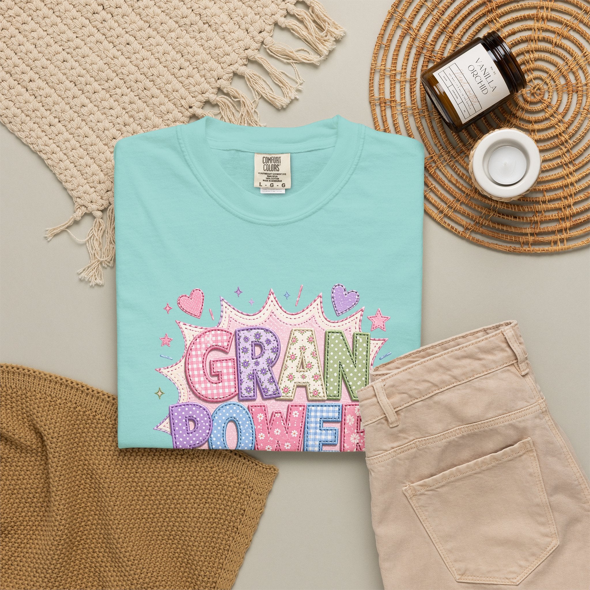 Gran Power T-Shirt — Cute Pastel 'Gran Power' Graphic Tee for Grandparents, Mother's Day Gift