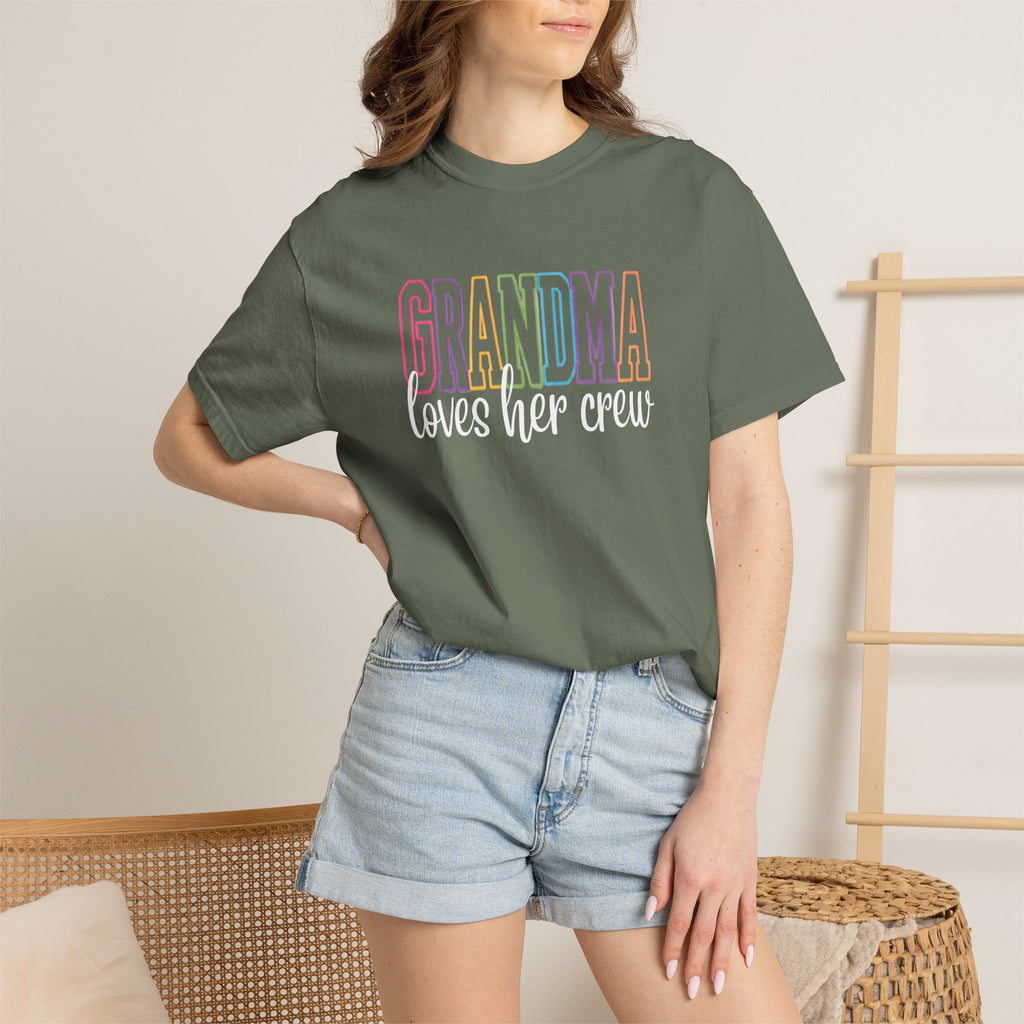 Grandma Pastel Rainbow T-Shirt — 'GRANDMA' Retro Lettering Tee