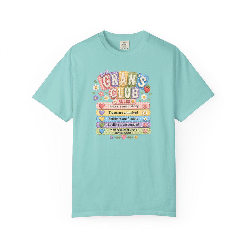 Grans Club Rules T-Shirt — Cute Floral Grandma Shirt, Funny Grandmother Gift for Mother's Day