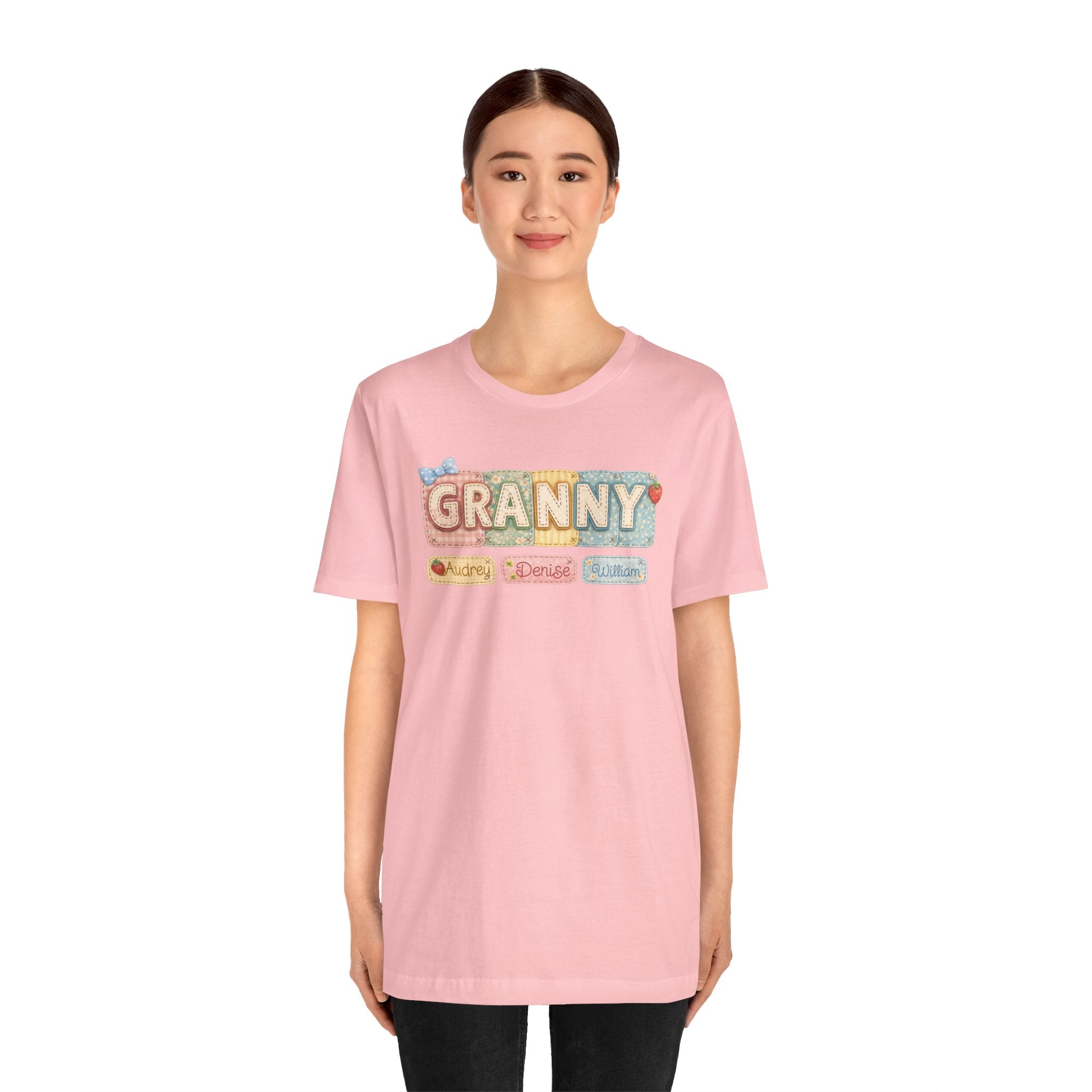 Granny Retro Nameplate T‑Shirt — Personalized Grandma Tee