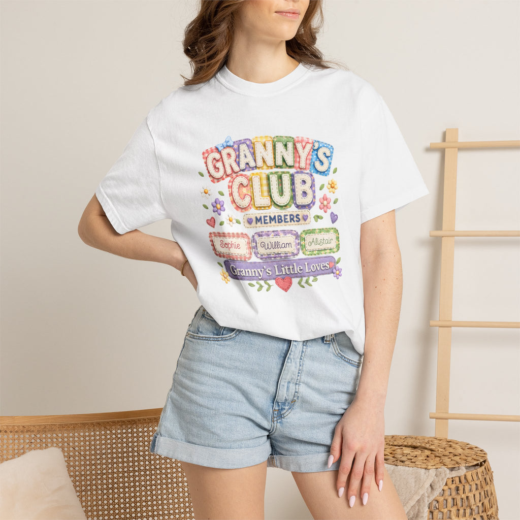 Granny's Club T-Shirt — Personalized Grandma Member Floral Tee