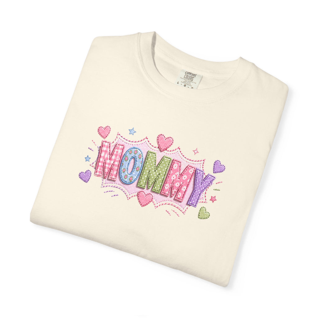 Mommy Hearts T‑Shirt — Cute Pastel 'MOMMY' Graphic Tee for Mother's Day & New Moms