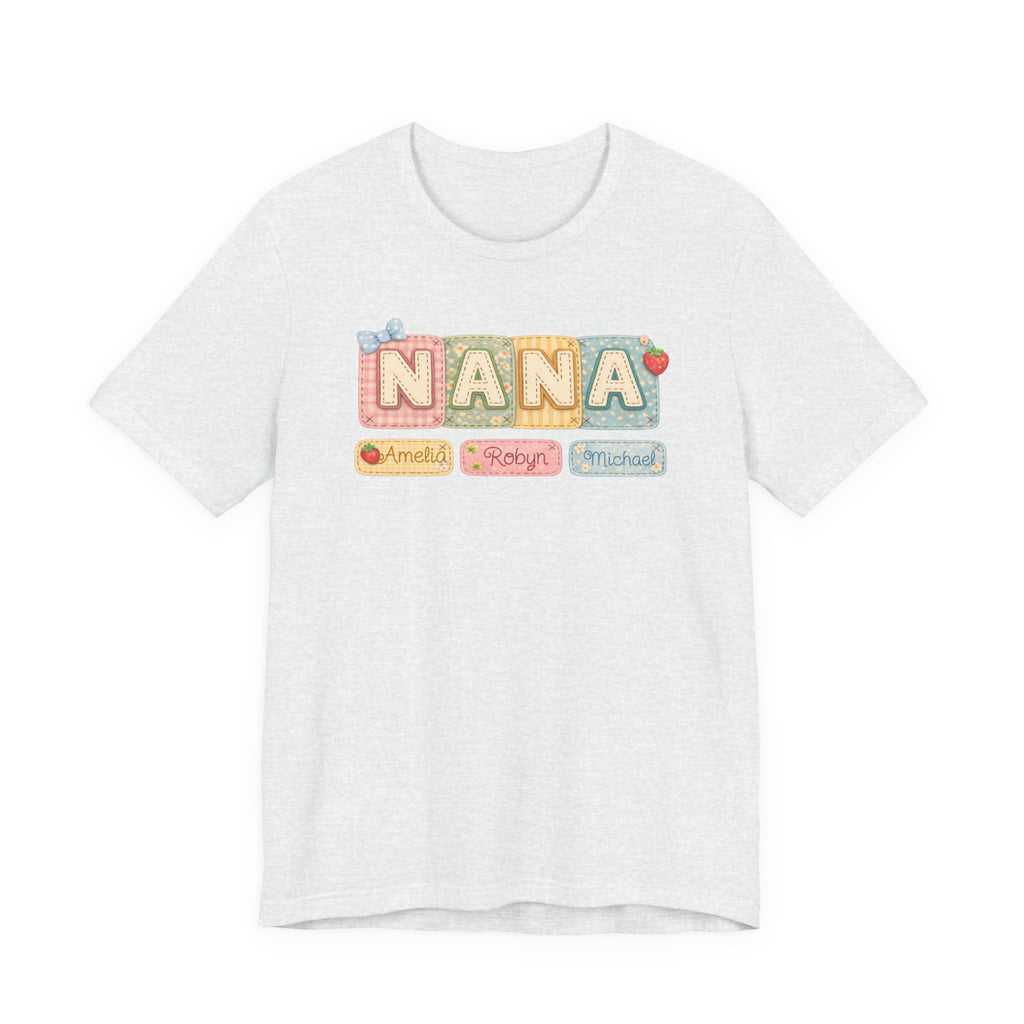 Nana Baby Blocks Tee — Personalized Grandmother Name Shirt