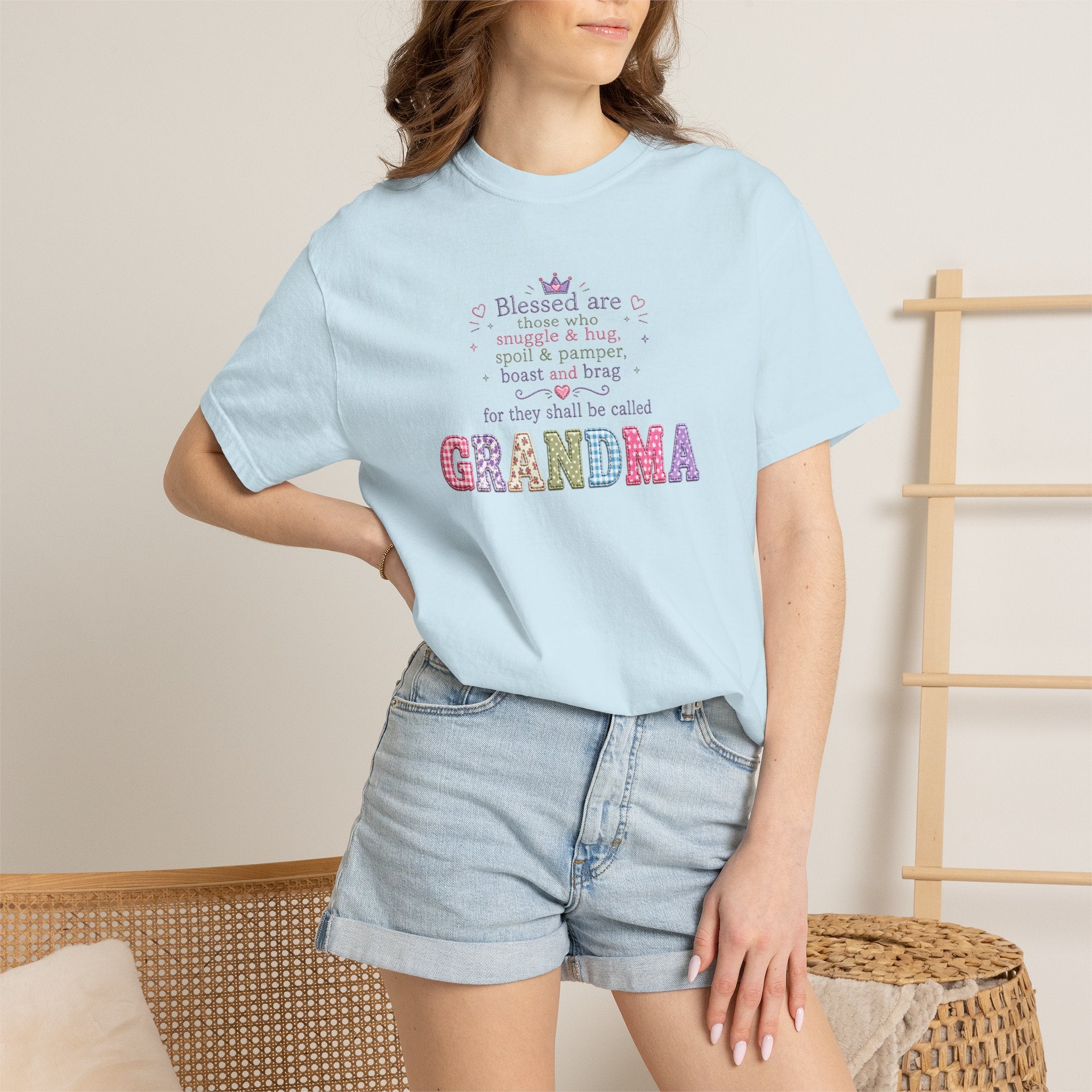 Grandma Floral Scripture T-Shirt — Blessed Are Those Who Are Pure in Heart