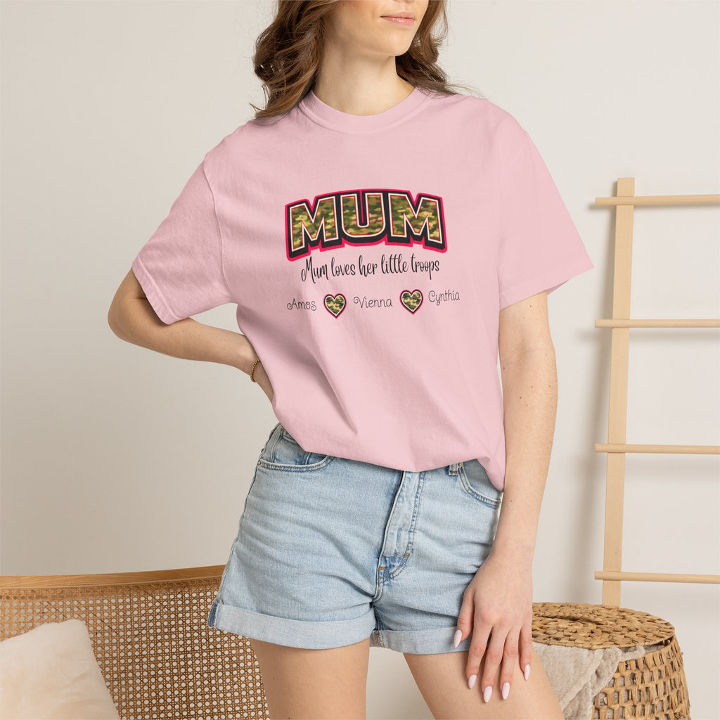 Mum Camo Print T-Shirt – "Mum, Mum loves her little meows" Mother's Day Tee
