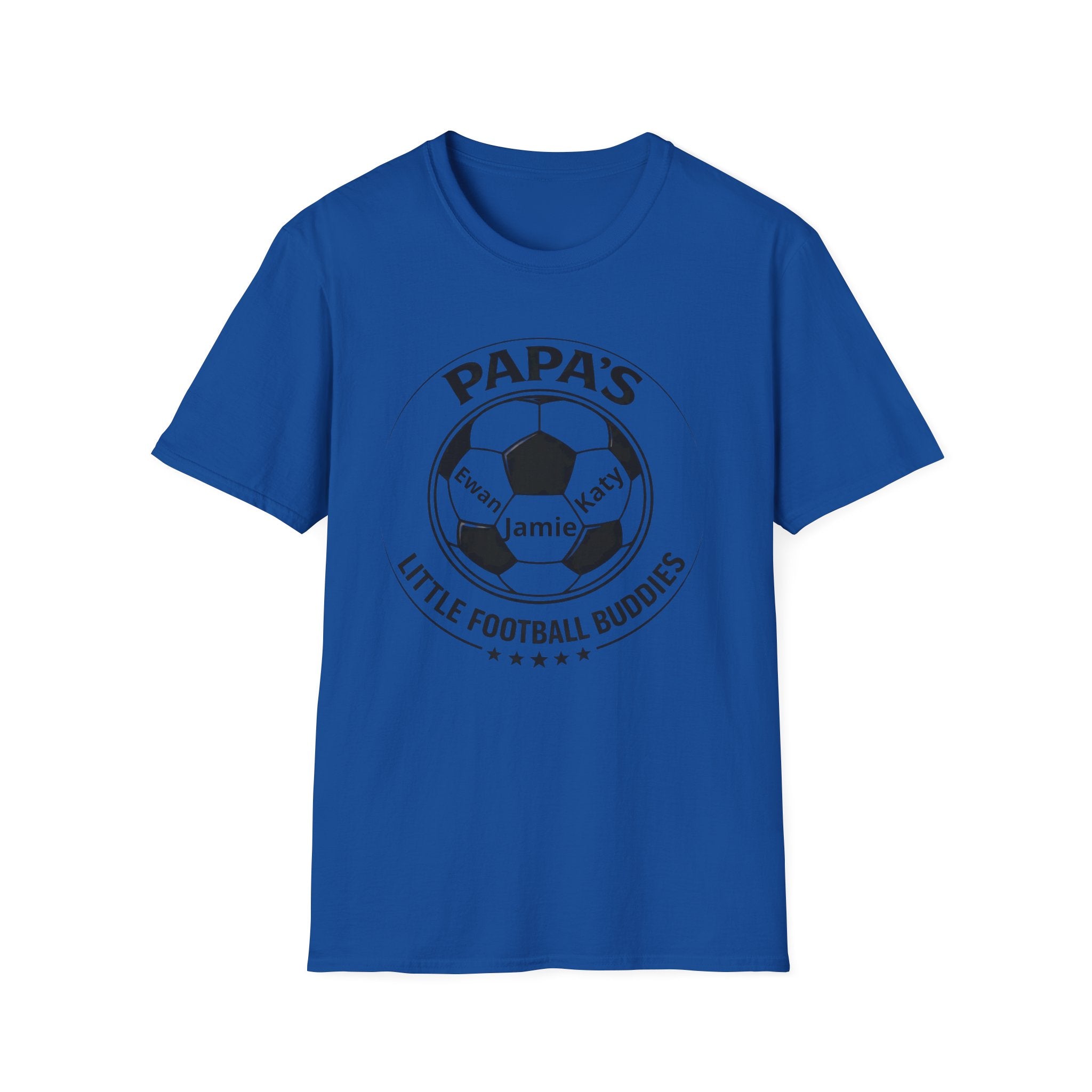 T-Shirt — "Papa's Little Football Buddies" Personalized Soccer Dad Tee