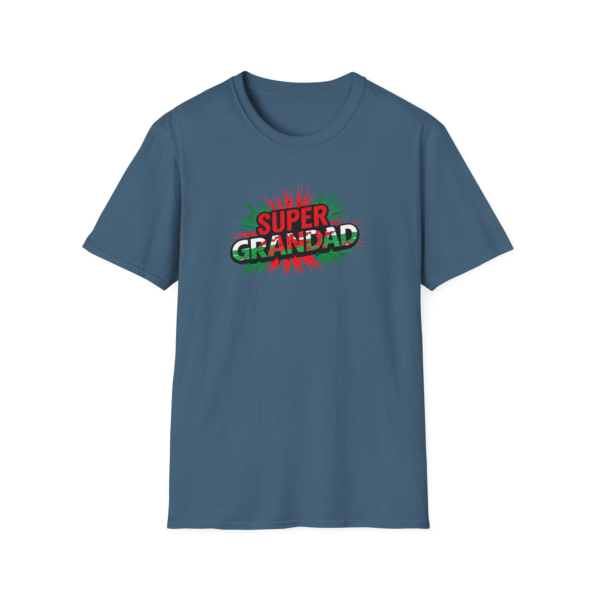 Super Grandad Welsh Flag/Wales themed T-Shirt — Retro Comic Style Father's Day Gift