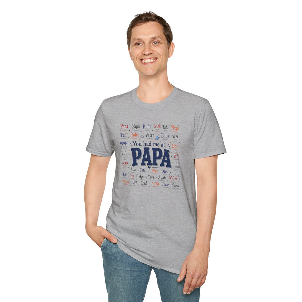 Papa Word Cloud T-Shirt — 'You had me at PAPA' Father's Day Gift
