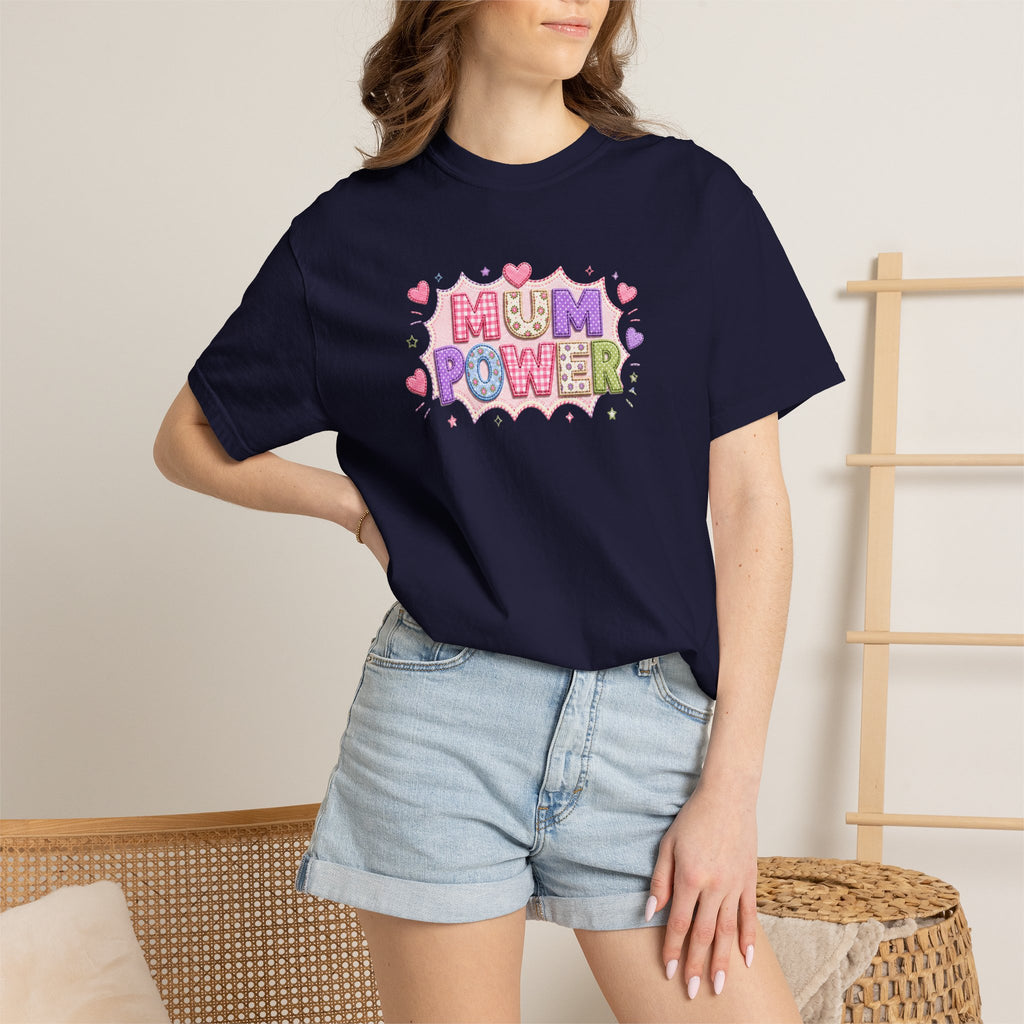 Mum Power T-Shirt — Cute Pink Heart Mothers Day Tee