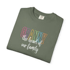 Grandma T-Shirt — "Grandma the Heart of Our Family" Pastel Comfort Tee