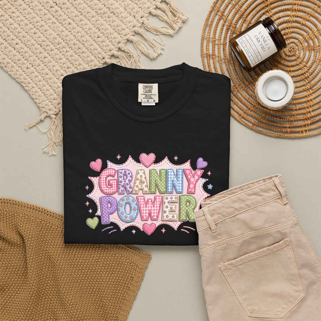 Granny Power T-Shirt — Retro Heart Graphic Tee for Grandmas