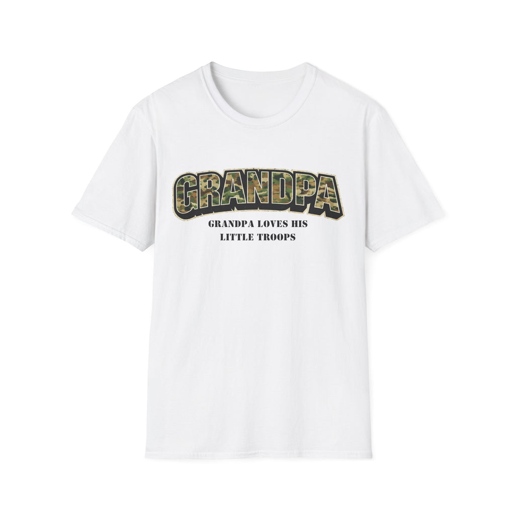 Grandpa Camo T-Shirt — "Grandpa Loves His Little Troops" Military Dad Gift