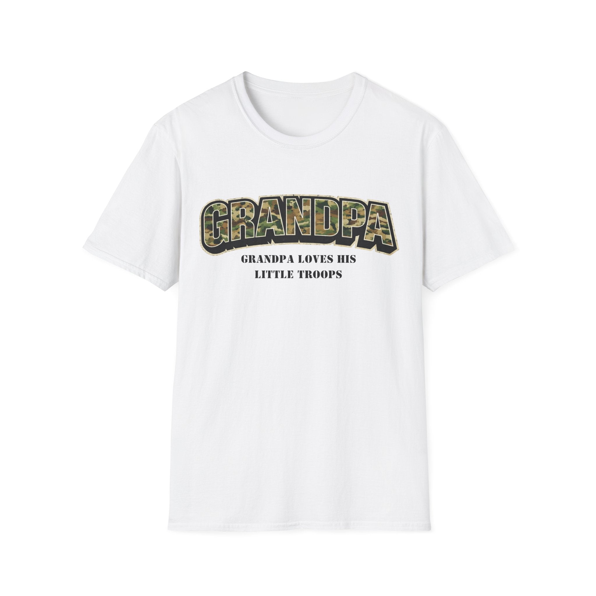 Grandpa Camo T-Shirt — "Grandpa Loves His Little Troops" Military Dad Gift