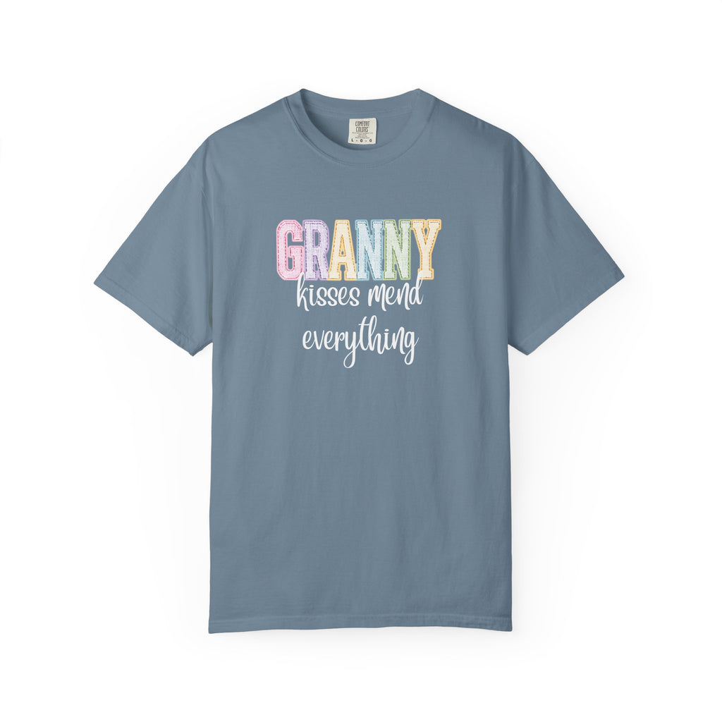 Granny Pastel Patchwork T-Shirt — Retro Rainbow 'GRANNY' Graphic Tee