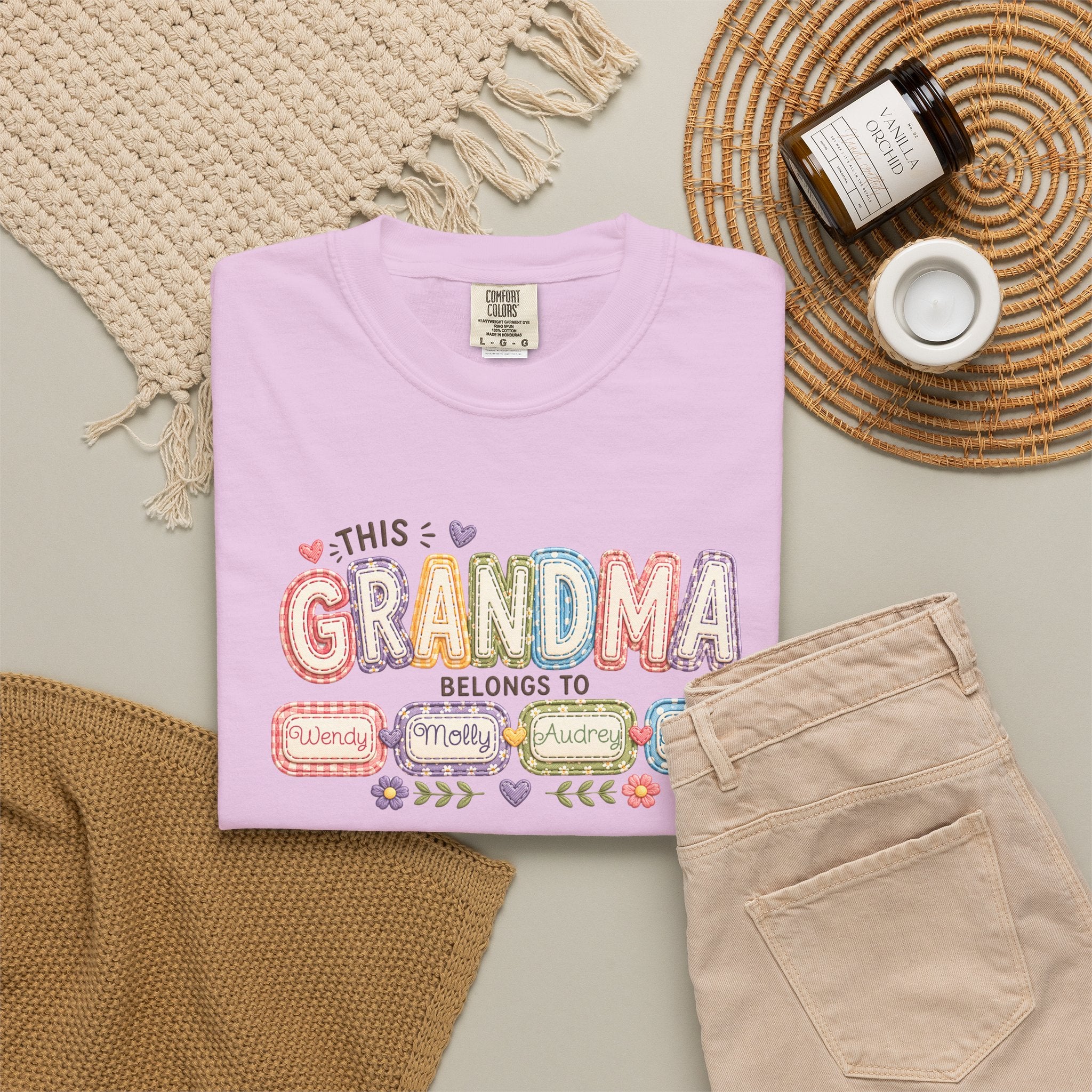 Grandma Belongs To Cute Pastel Family Names T-Shirt