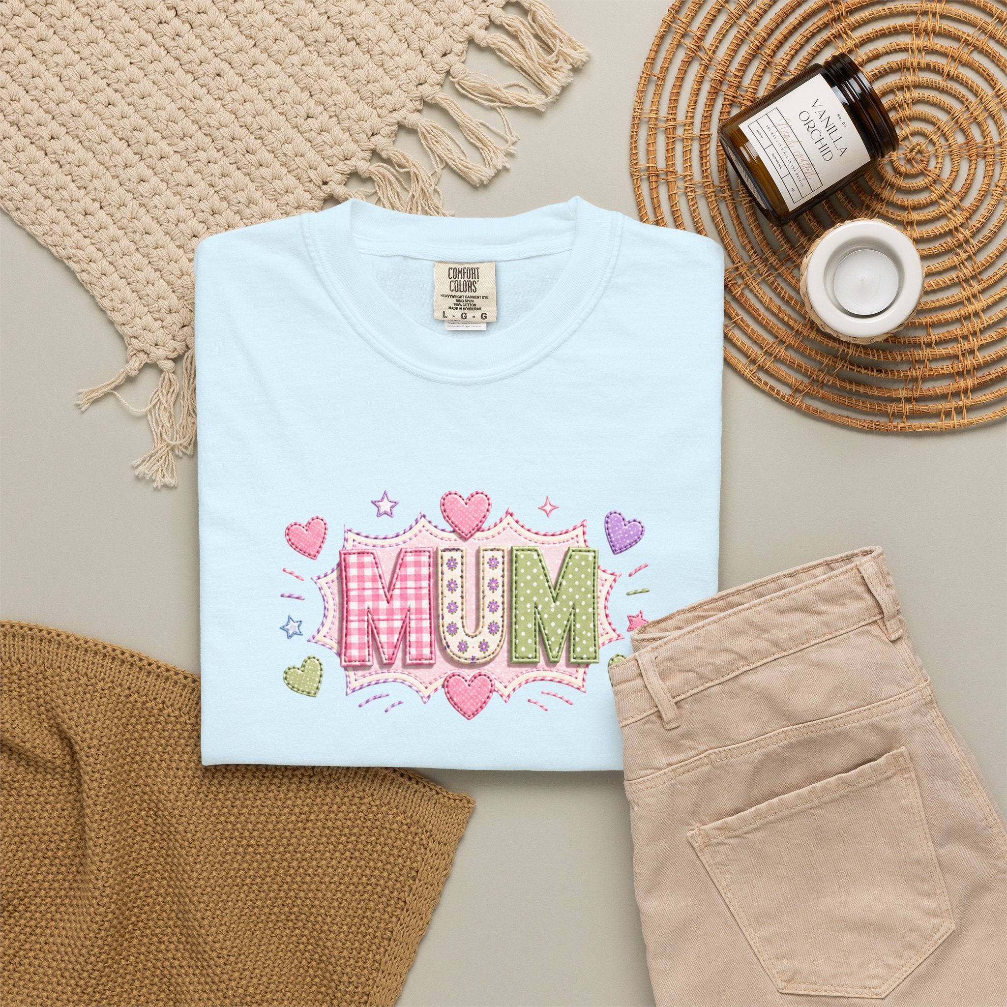 MUM Heart Patch Graphic T-Shirt — Cute Floral Mother’s Day Gift