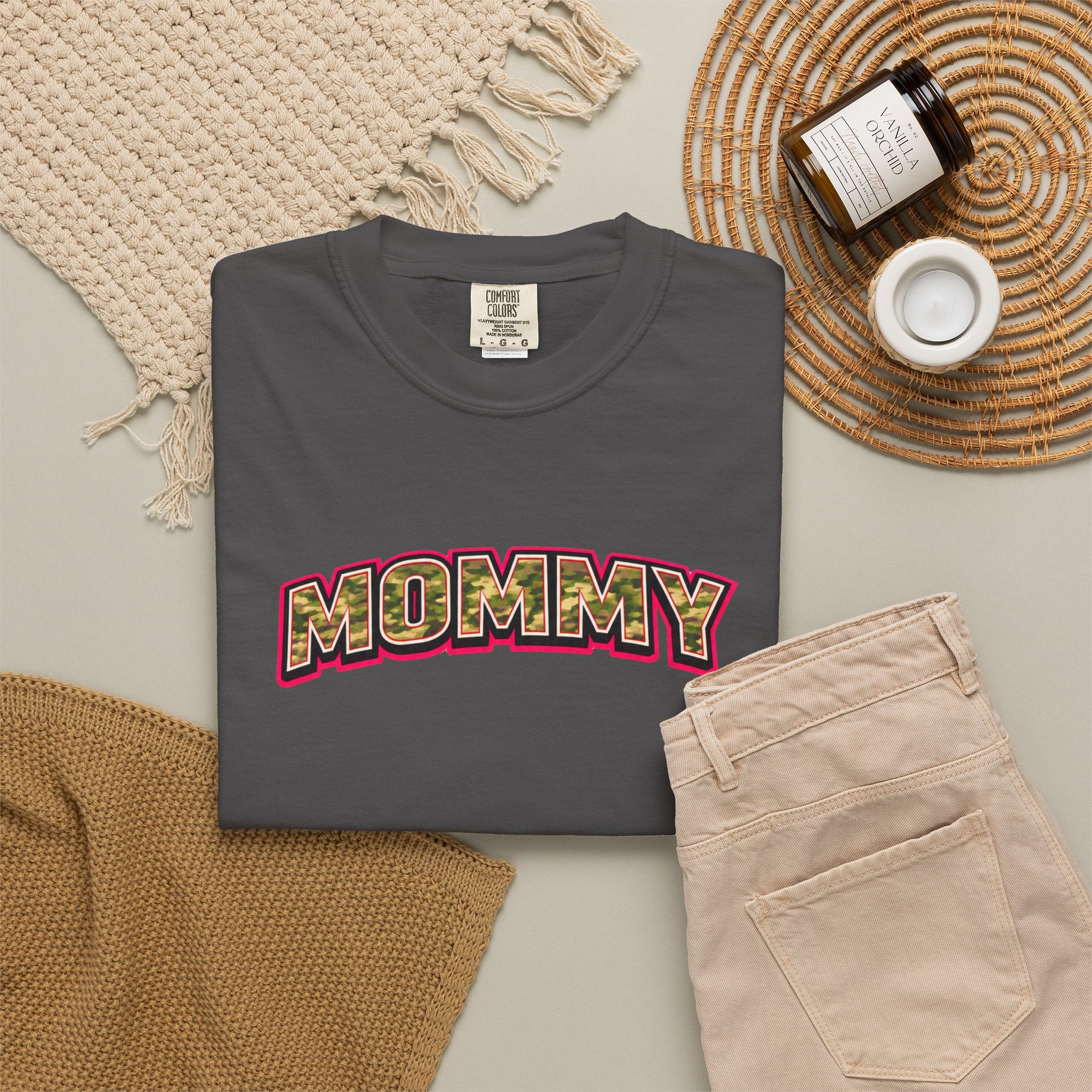 Mommy Camo Graphic T-Shirt — Retro Lettering Mother's Day Tee