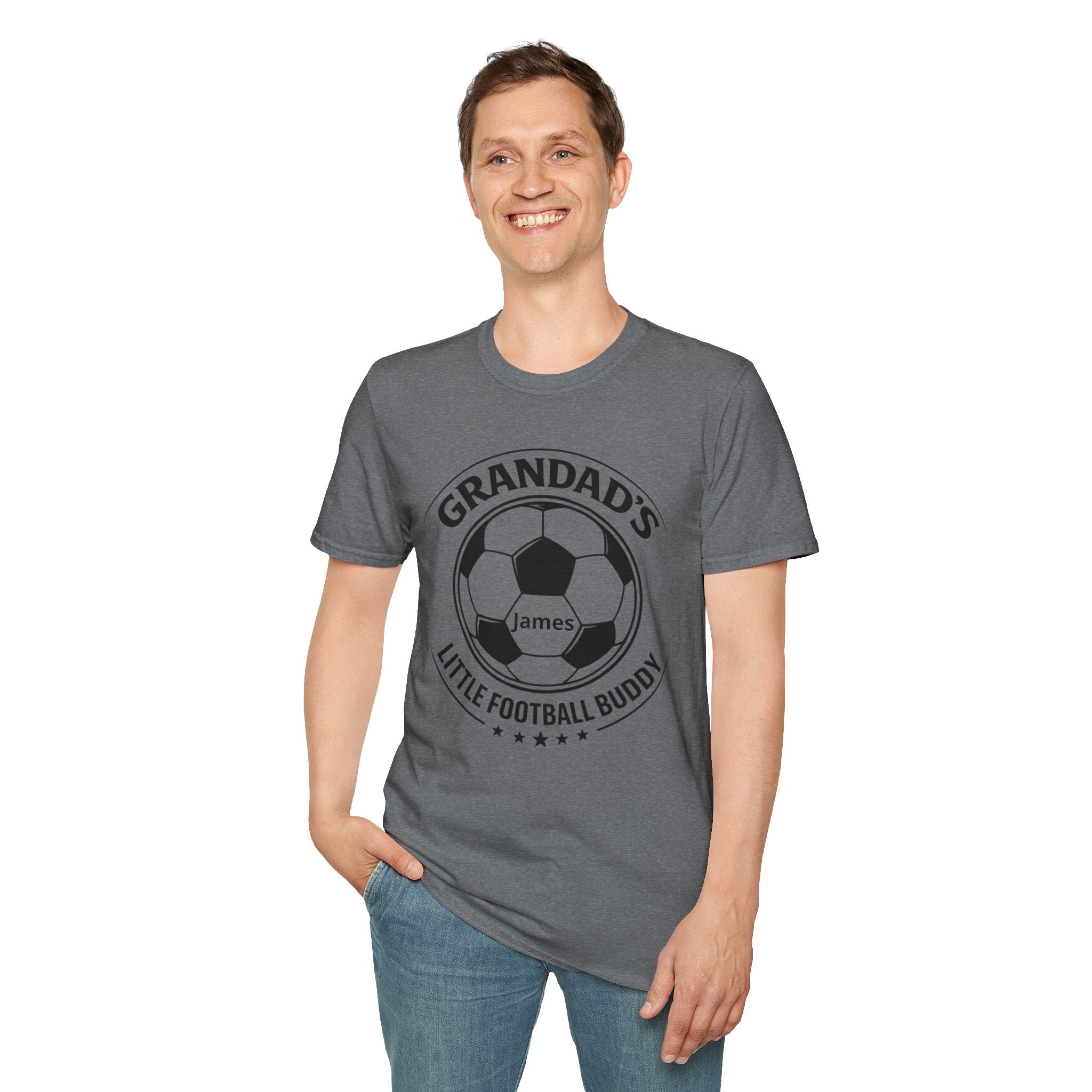 Grandad's Little Football Buddy T-Shirt — Personalized Soccer Dad/Grandpa Gift
