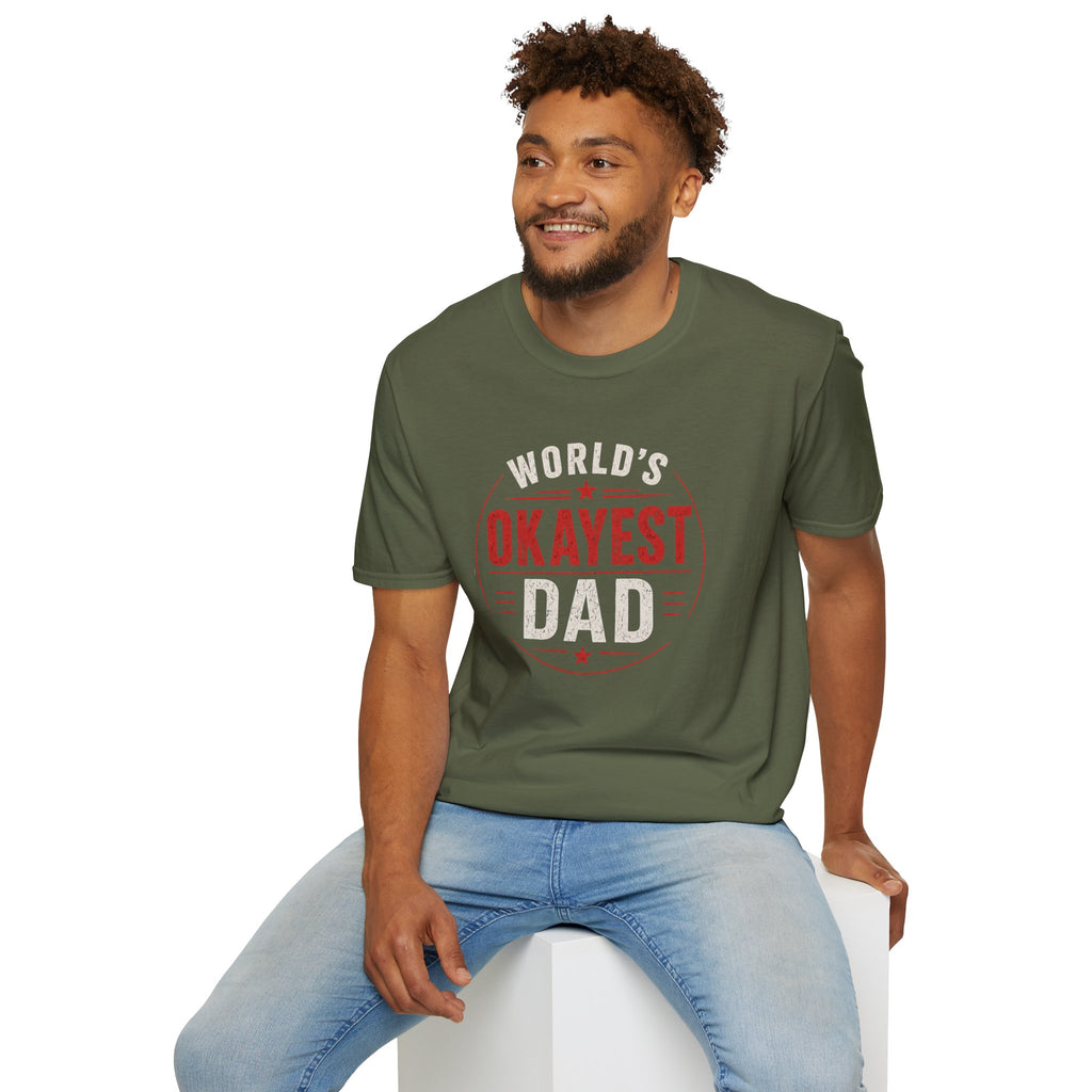 Funny "World's Okayest Dad" T-Shirt – Humorous Father's Day Gift
