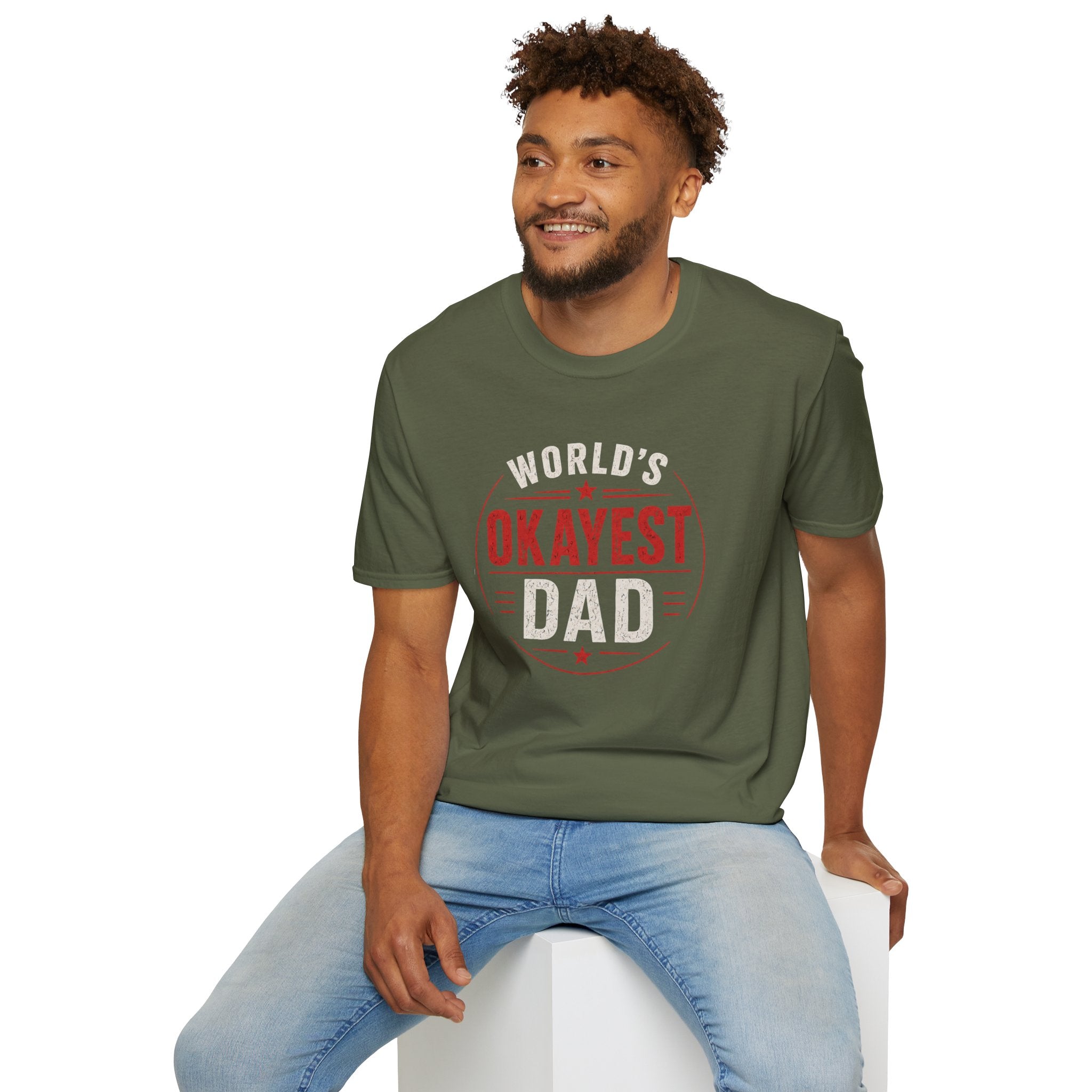 Funny "World's Okayest Dad" T-Shirt – Humorous Father's Day Gift