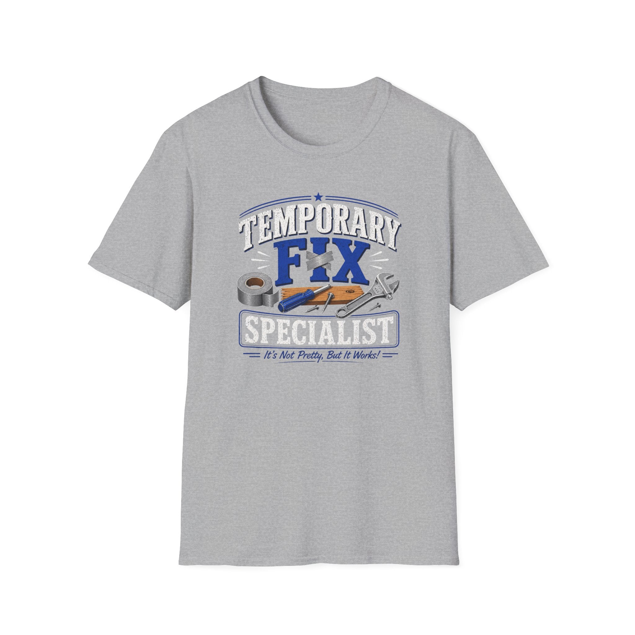 Temporary Fix Specialist T-Shirt – Funny Handyman Repair Tee
