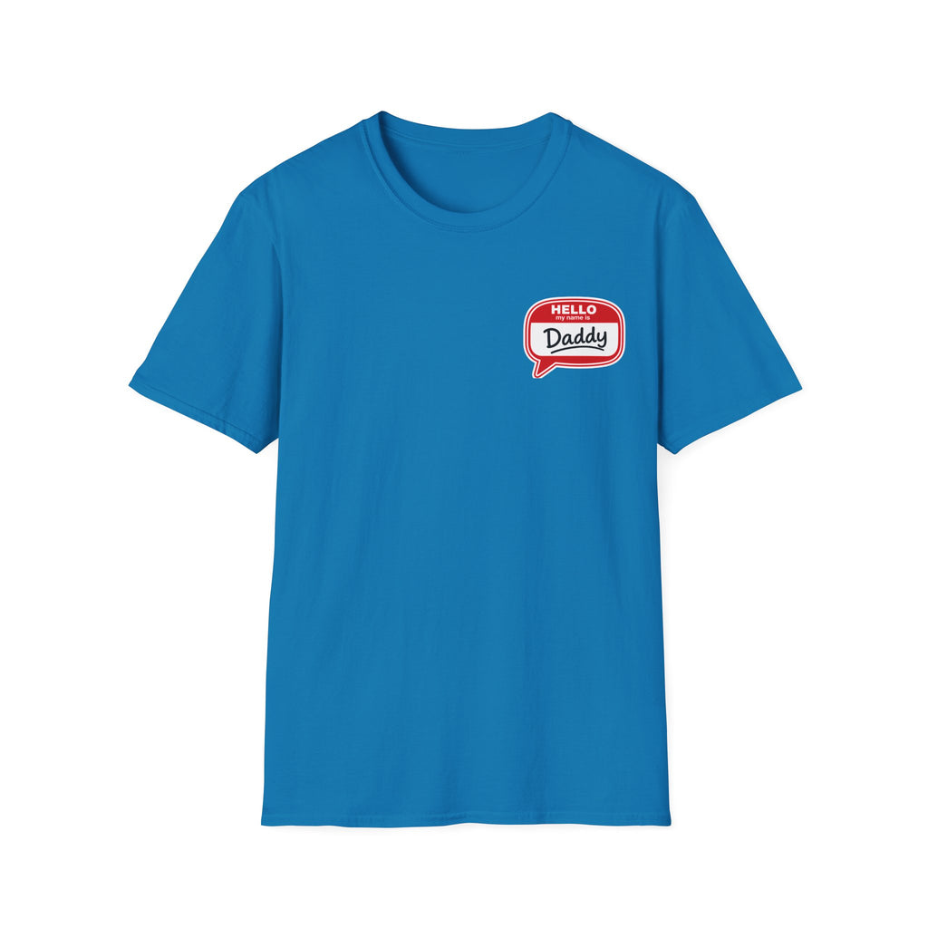 Daddy Name Tag T-Shirt - 'Hello Daddy' Retro Speech Bubble Tee