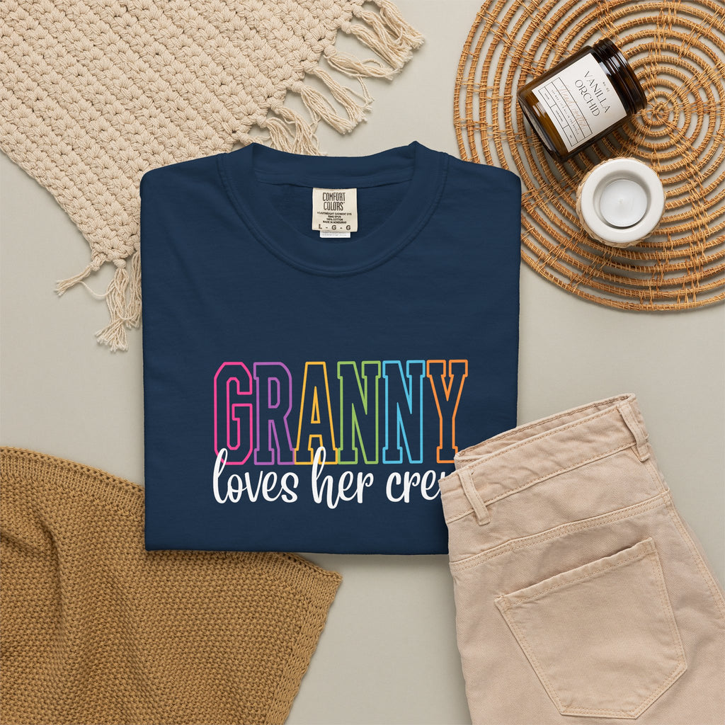 Grandma Loves Her Crew T‑Shirt — Pastel Family Grandma Tee