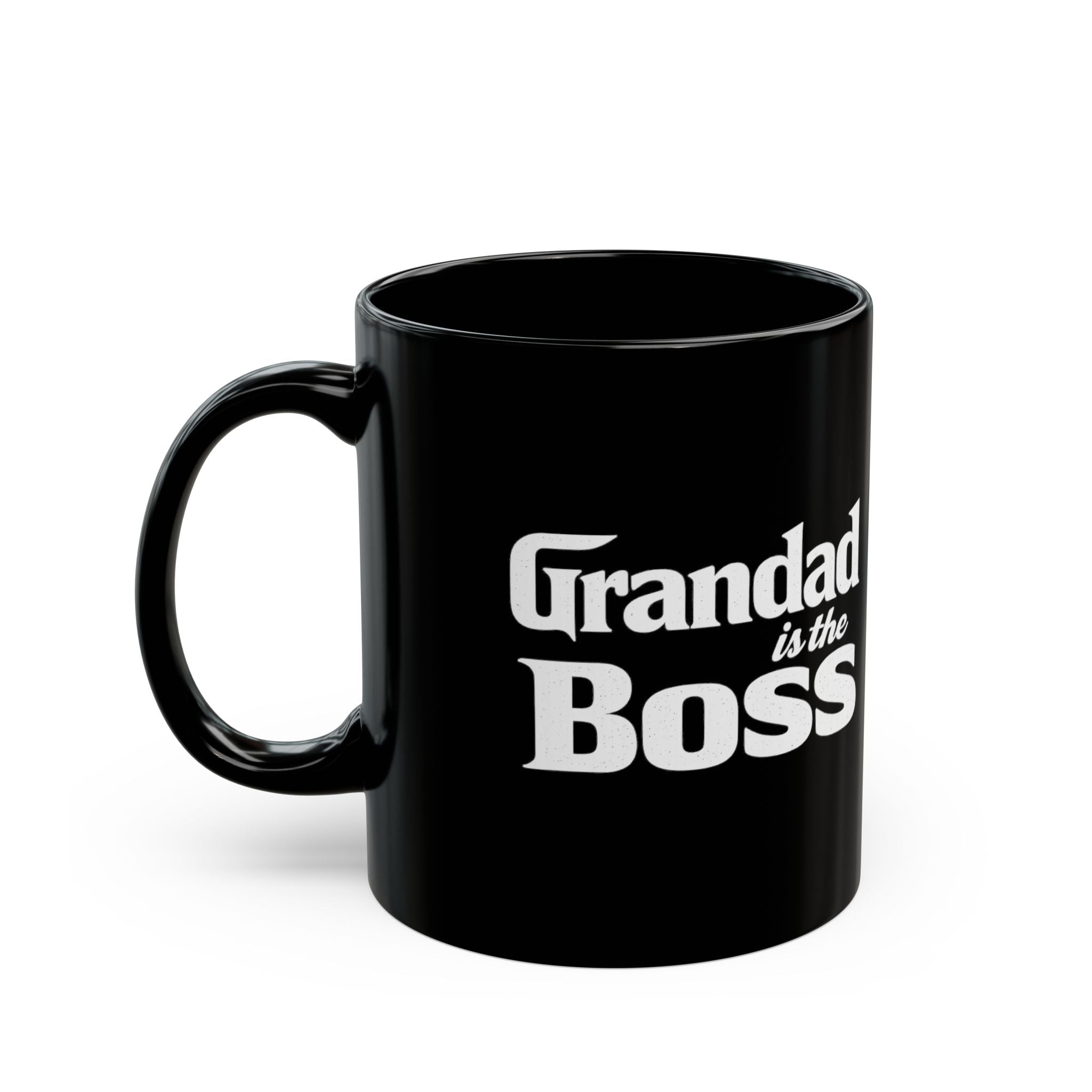 Grandad Is The Boss Black Coffee Mug – Funny Father’s Day Gift (11oz/15oz)