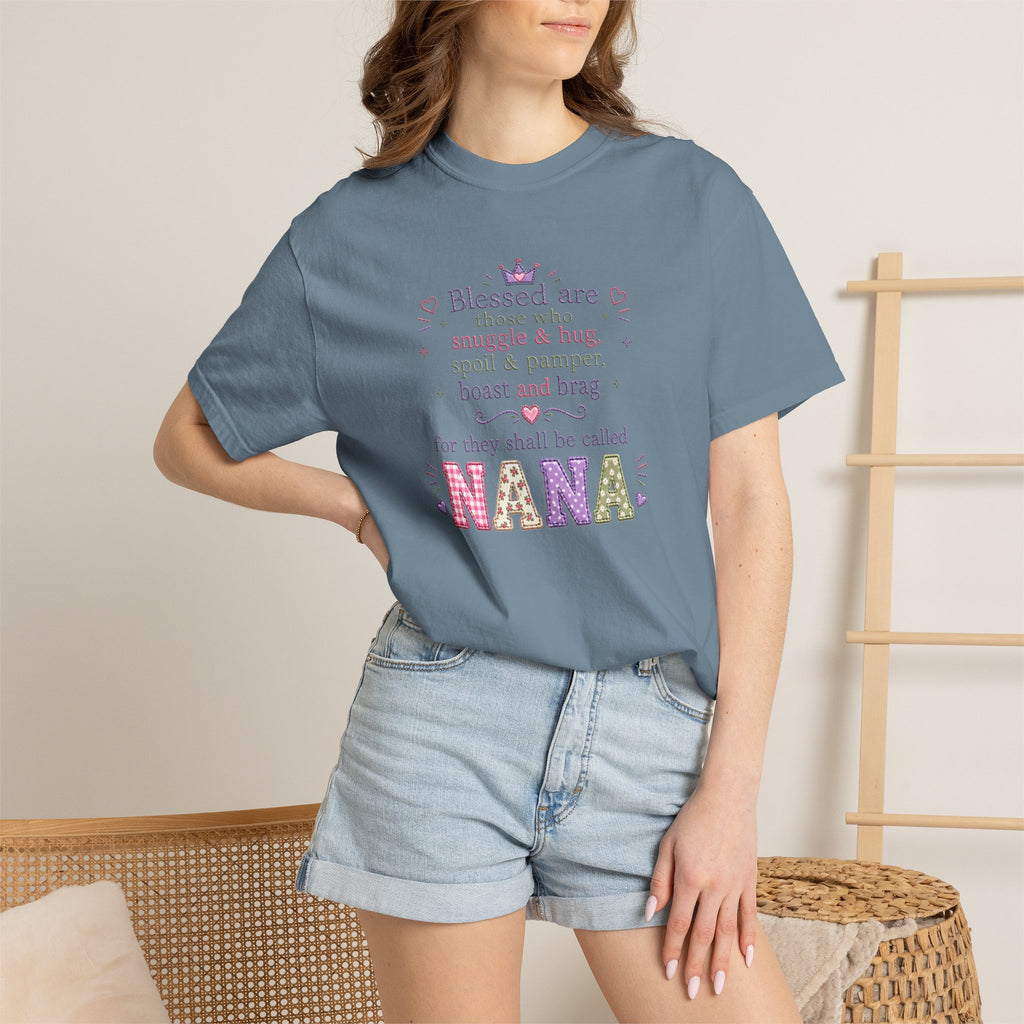 Nana Blessings T-Shirt — "Blessed are those who snuggle & pamper..." Grandmother Gift