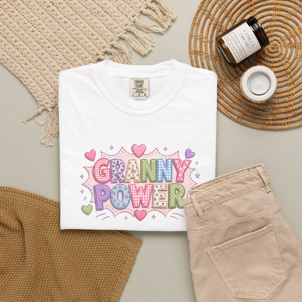 Granny Power T-Shirt — Retro Heart Graphic Tee for Grandmas