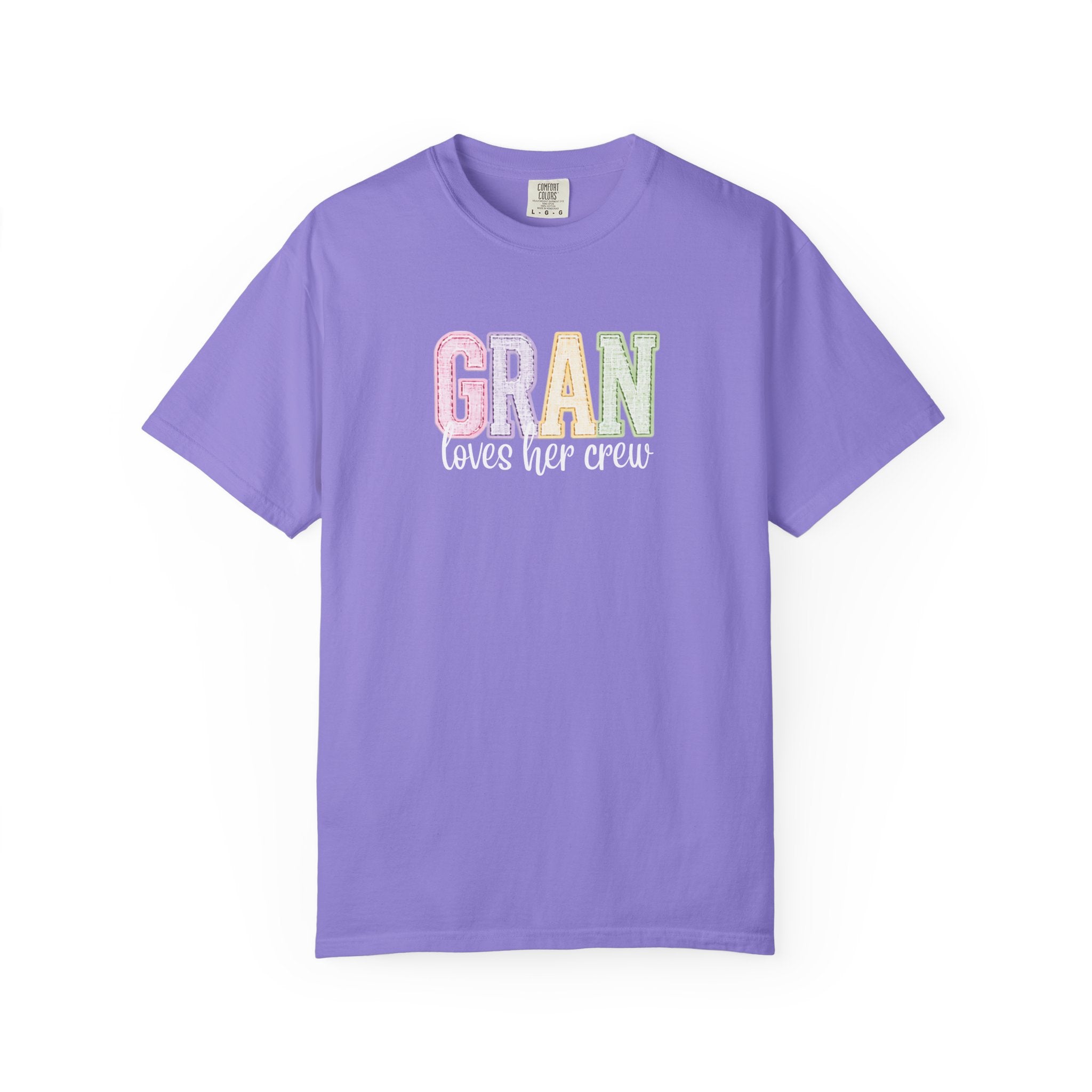 Gran Loves Her Crew T-Shirt — Pastel Grandma Shirt for Mother's Day & Family Gifts
