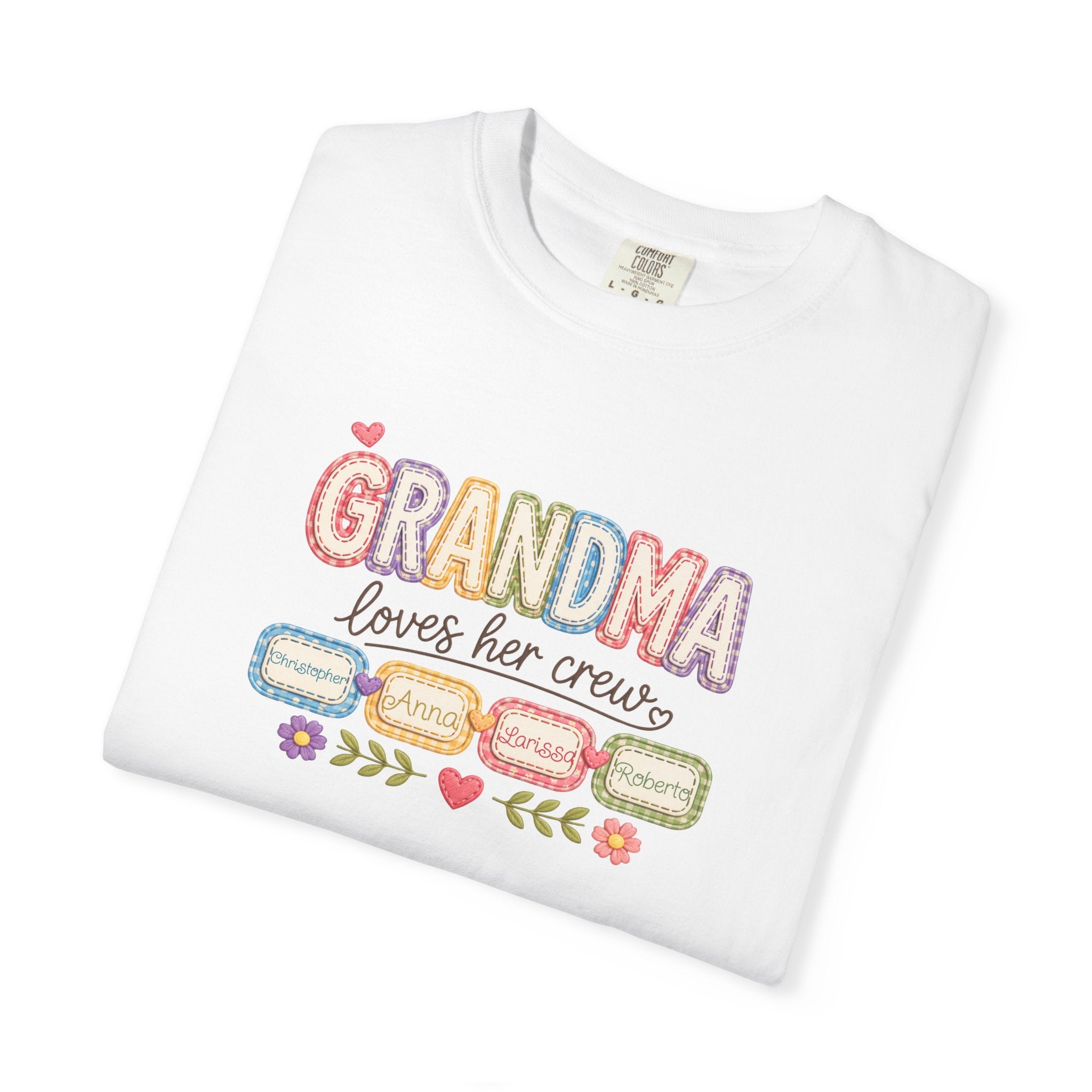 Grandma Loves Her Crew T-Shirt – Cute Pastel Grandma Family Tee