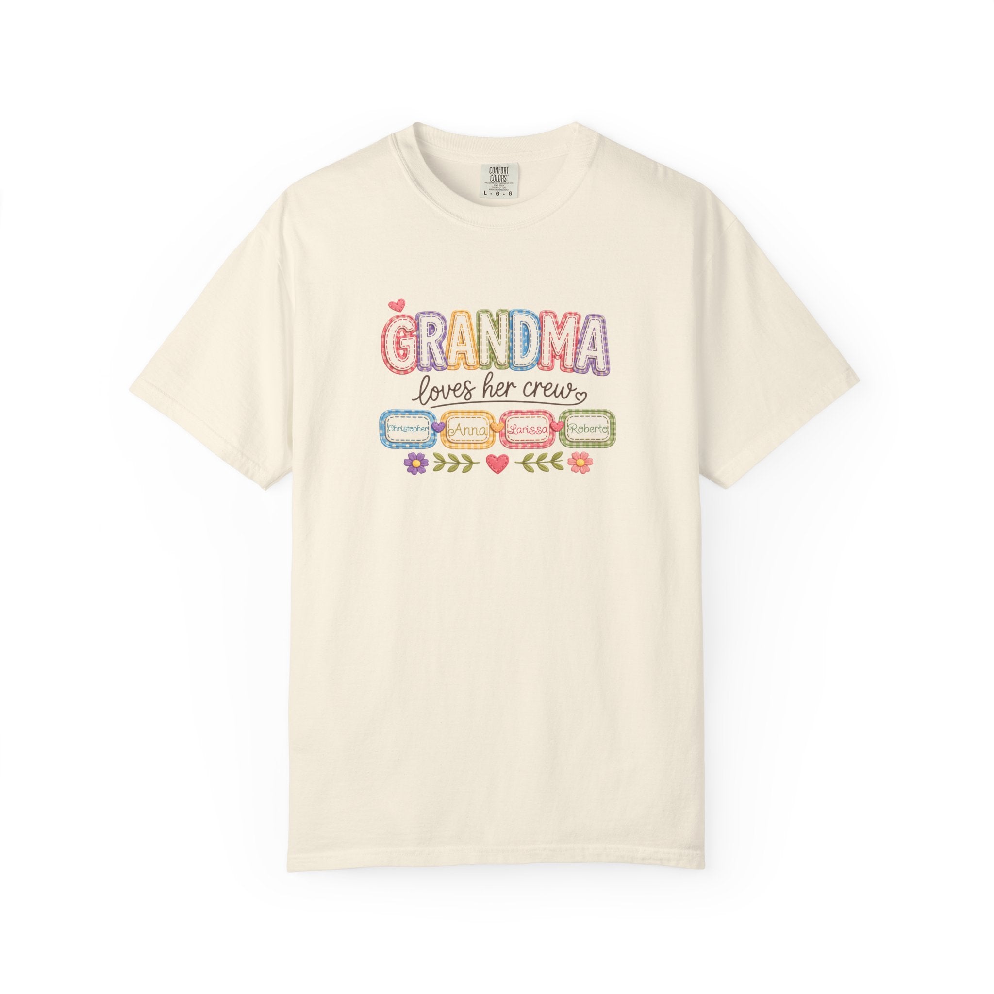 Grandma Loves Her Crew T-Shirt – Cute Pastel Grandma Family Tee