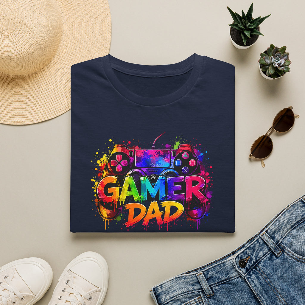 Gamer Dad Colourful Controller Design T-Shirt