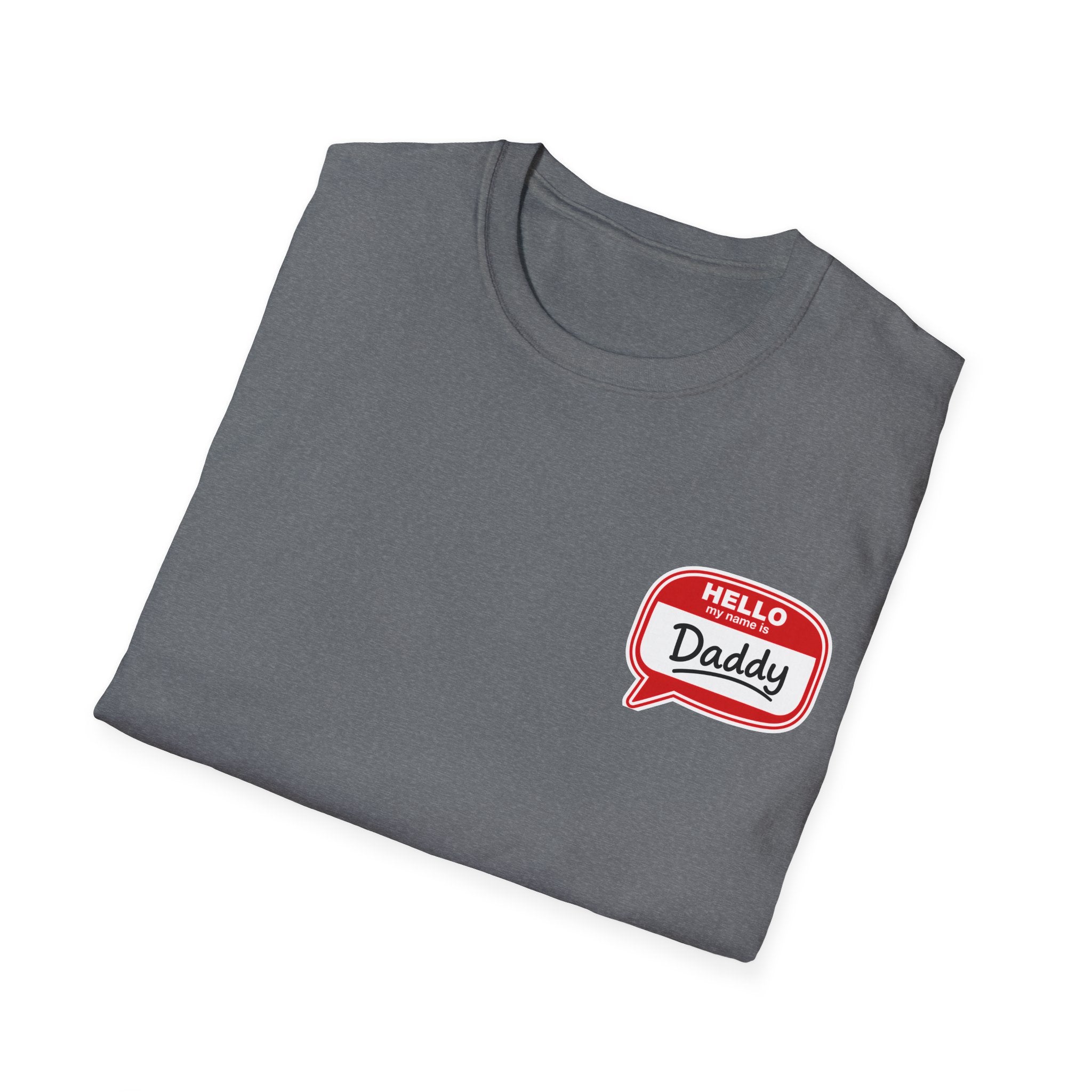 Daddy Name Tag T-Shirt - 'Hello Daddy' Retro Speech Bubble Tee