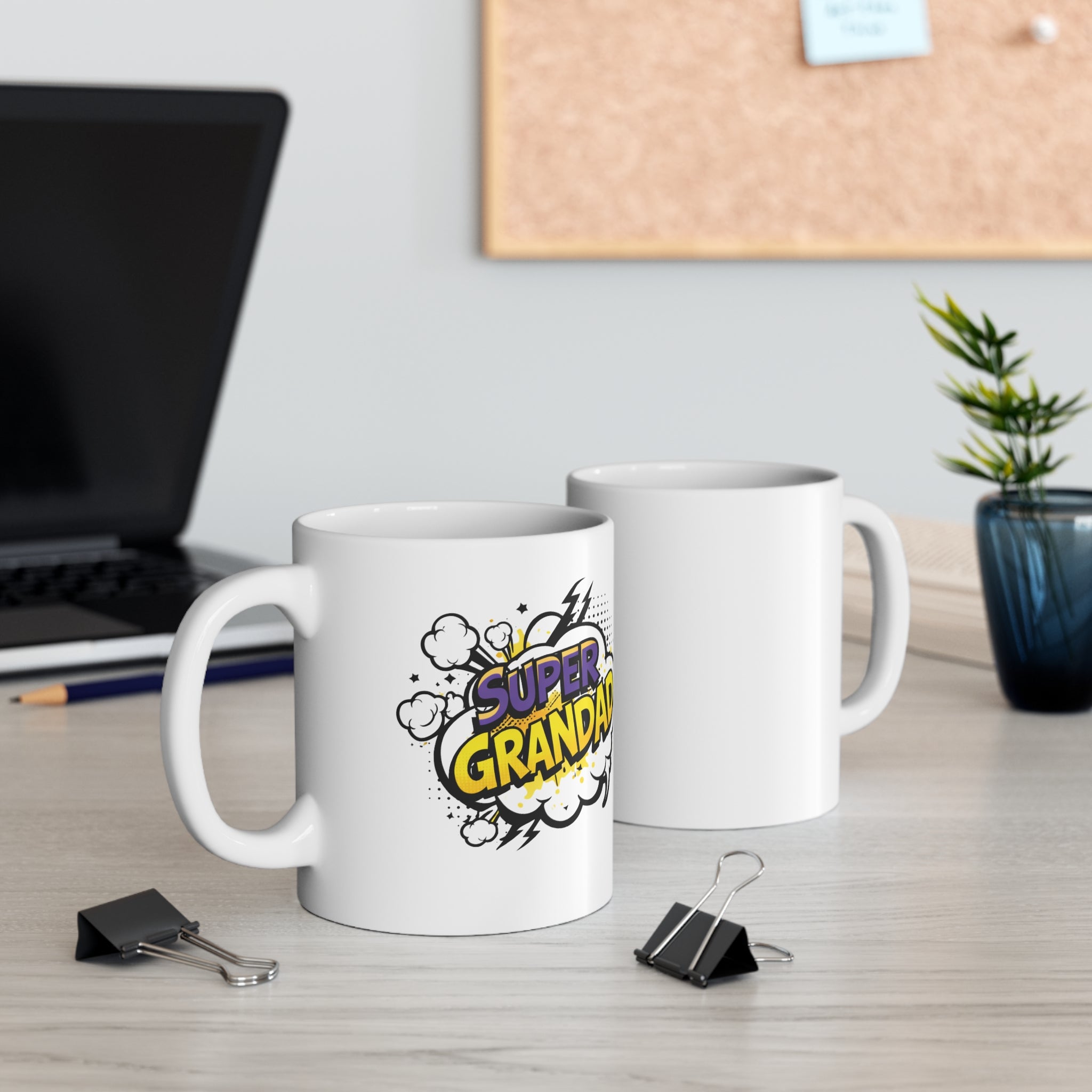 Super Grandad Comic Style Mug – 11oz Gift for Grandfather, Father’s Day & Birthday