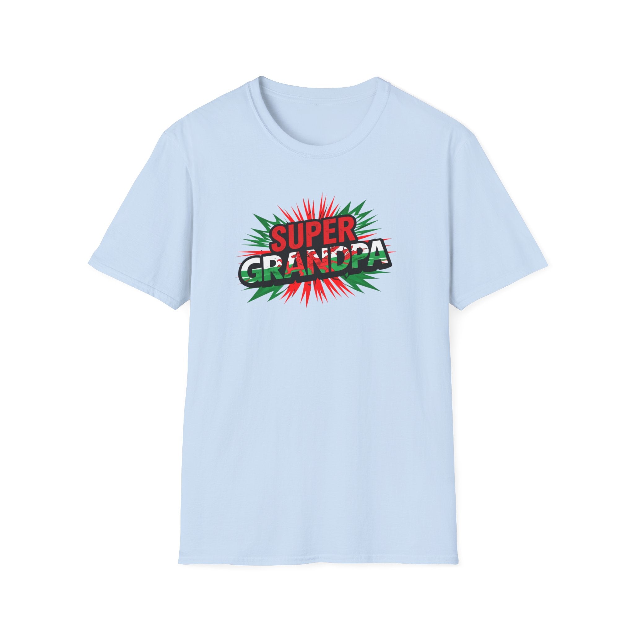 Super Grandpa Welsh Flag/ Wales themed T-Shirt – Retro Comic Gift Tee for Grandfather | Father’s Day & Birthday Present