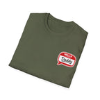 Daddy Name Tag T-Shirt - 'Hello Daddy' Retro Speech Bubble Tee