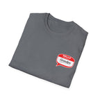 Grandpa Name Tag T-Shirt — "Hello Grandpa" Chest Badge Tee