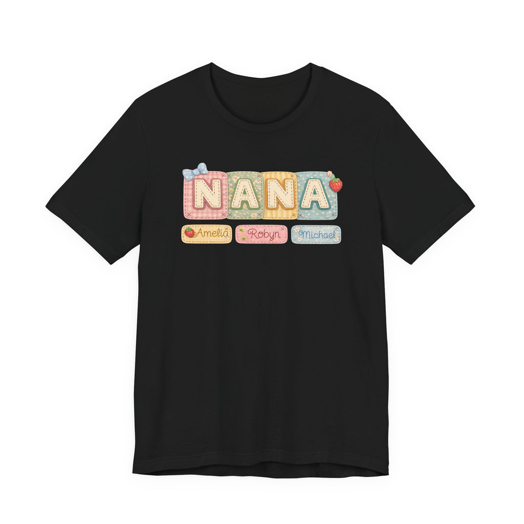 Nana Baby Blocks Tee — Personalized Grandmother Name Shirt