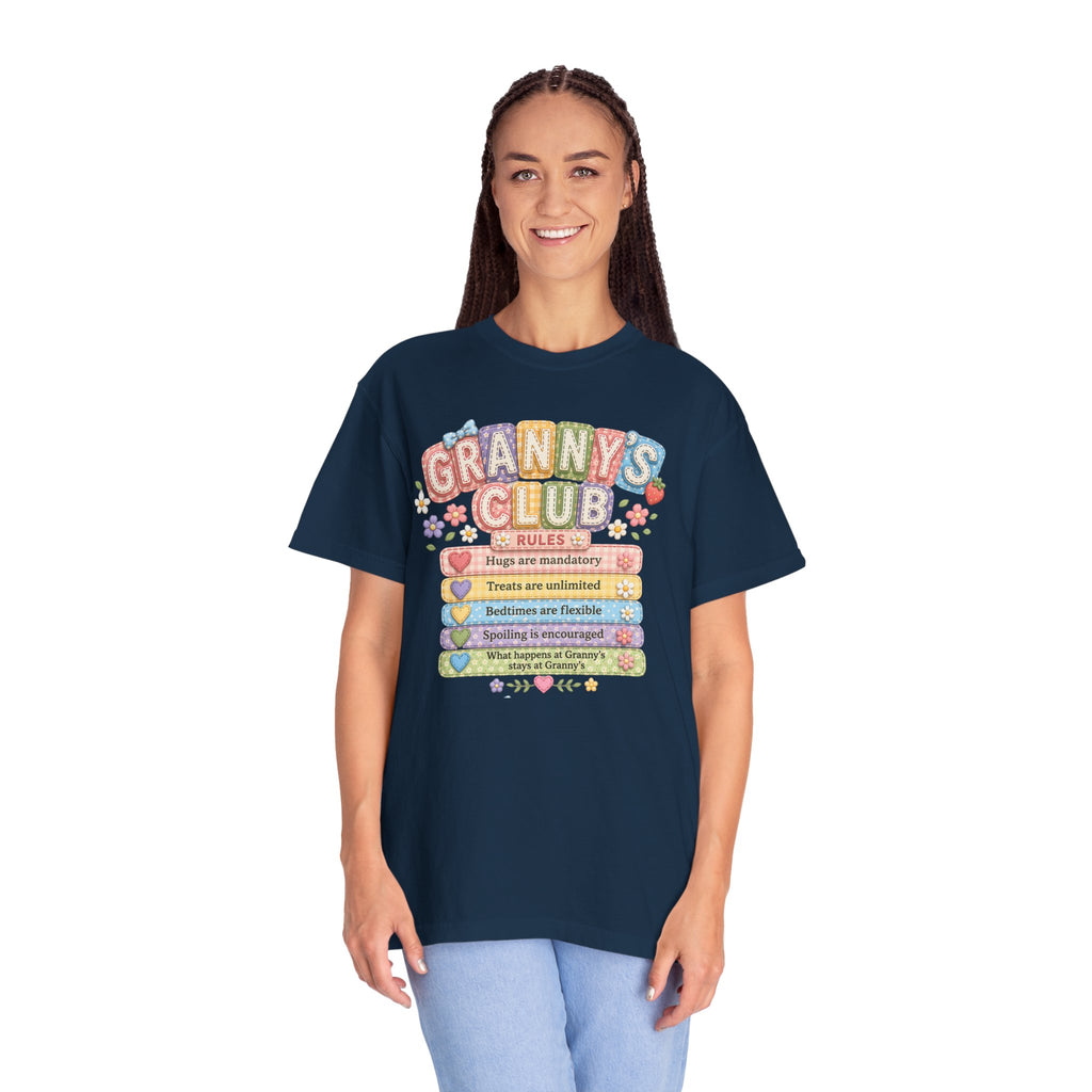 Granny's Club T‑Shirt – Cute Pastel 'Granny's Club' Rules Graphic Tee for Grandmothers