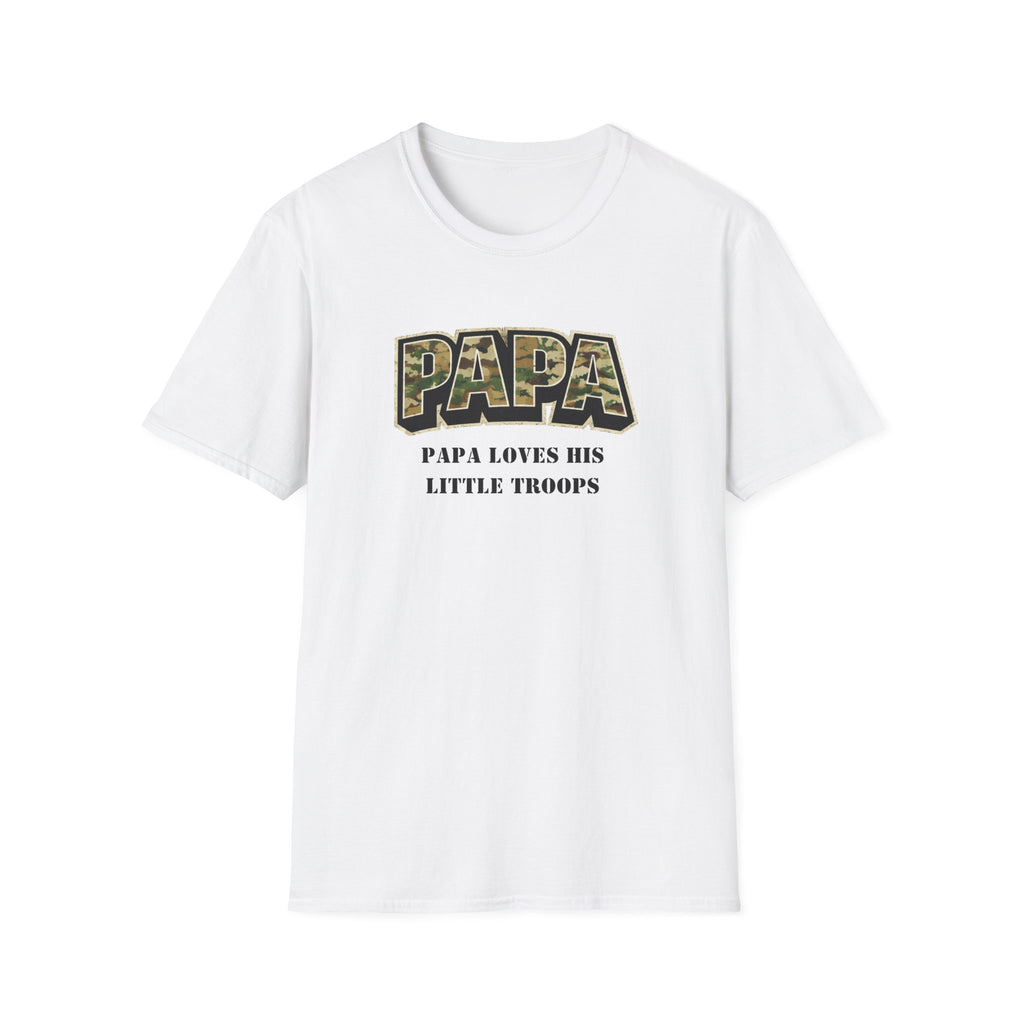 Papa Camo T-Shirt — "Papa Loves His Little Troops" Fathers Day Dad Tee