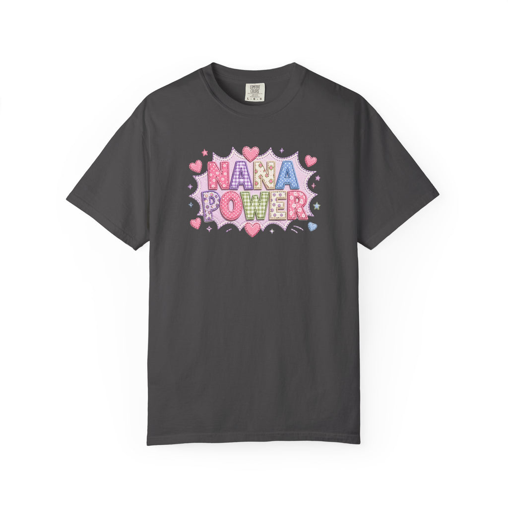 Nana Power T-Shirt — Playful Retro Heart Graphic for Grandmother Gifts