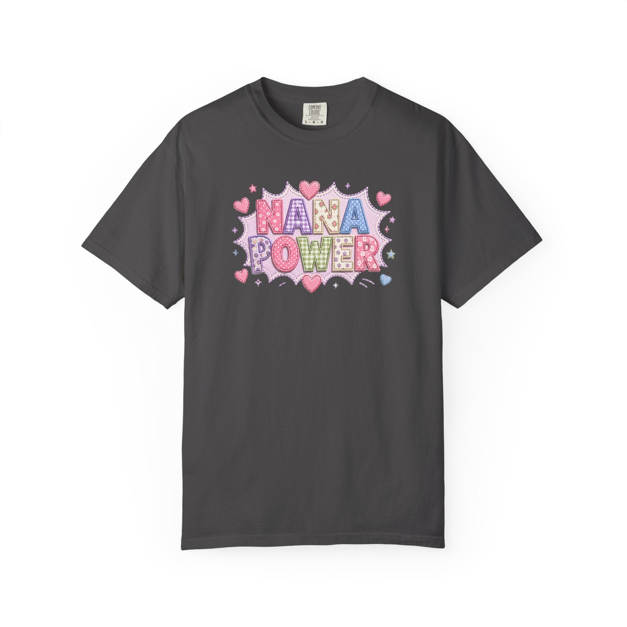 Nana Power T-Shirt — Playful Retro Heart Graphic for Grandmother Gifts