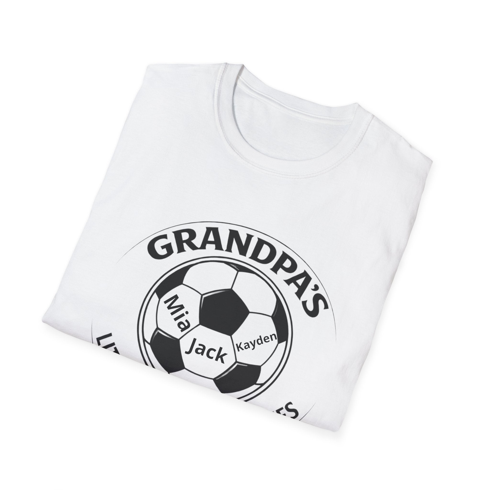 Grandpa's Little Football Buddies T-Shirt — Personalized Soccer Dad/Grandad Gift